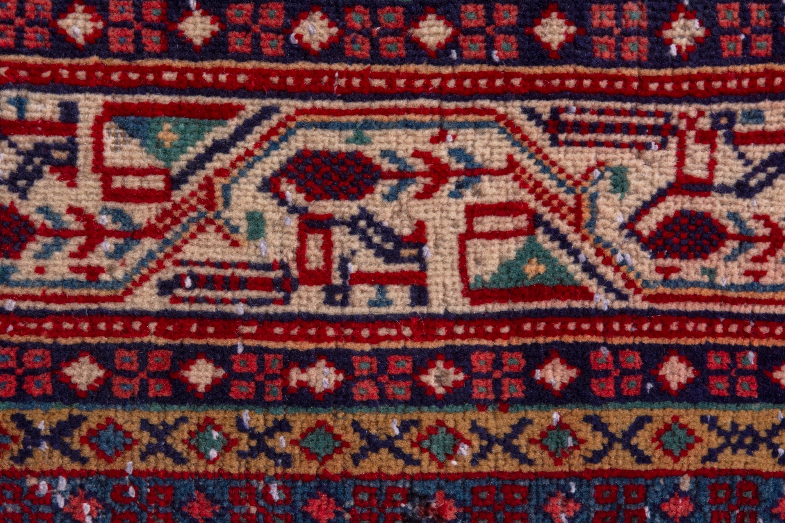 Persian Arak oversized rug in deep red and cream, view 15 of 21
