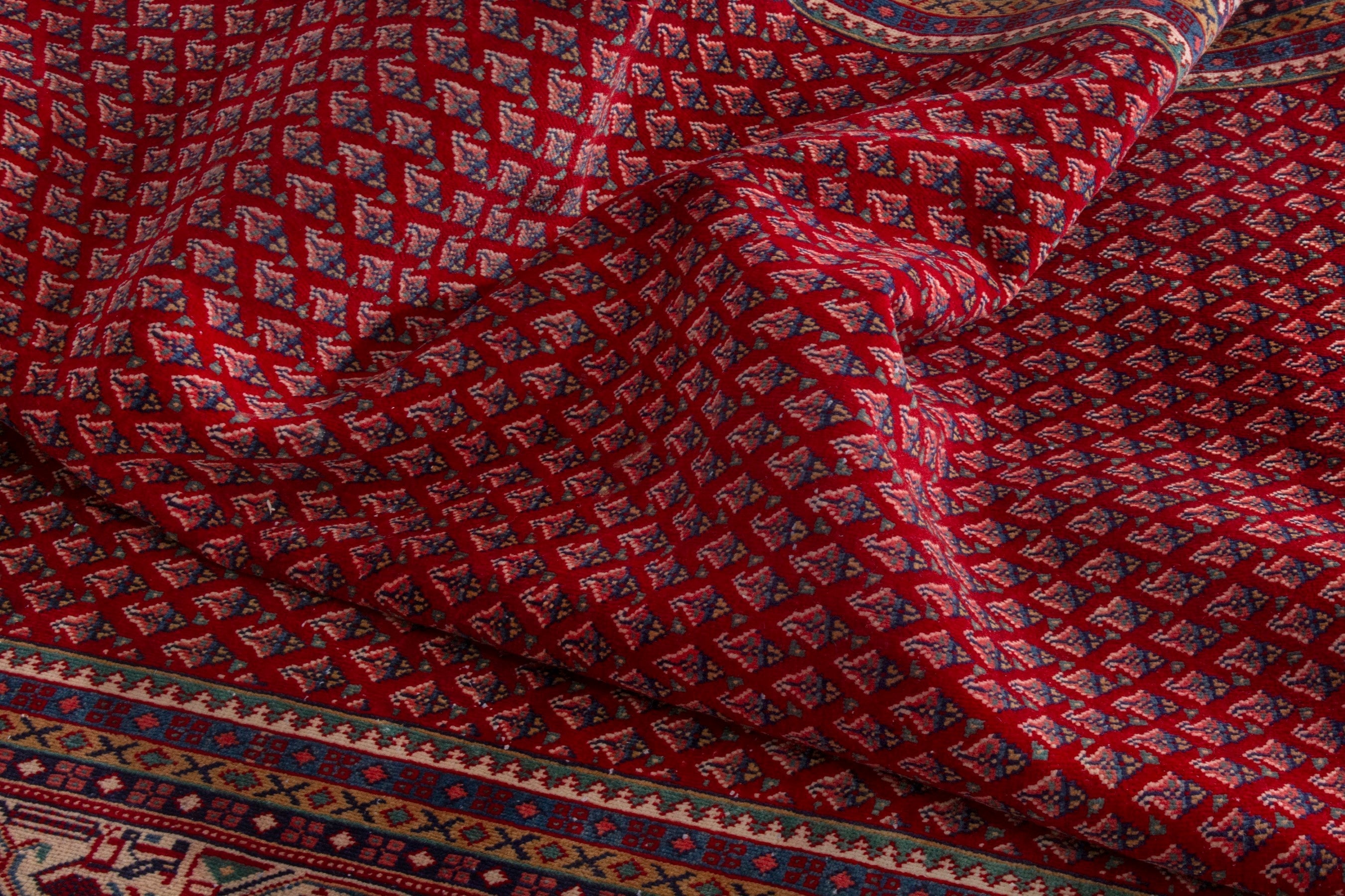 Persian Arak oversized rug in deep red and cream, view 20 of 21