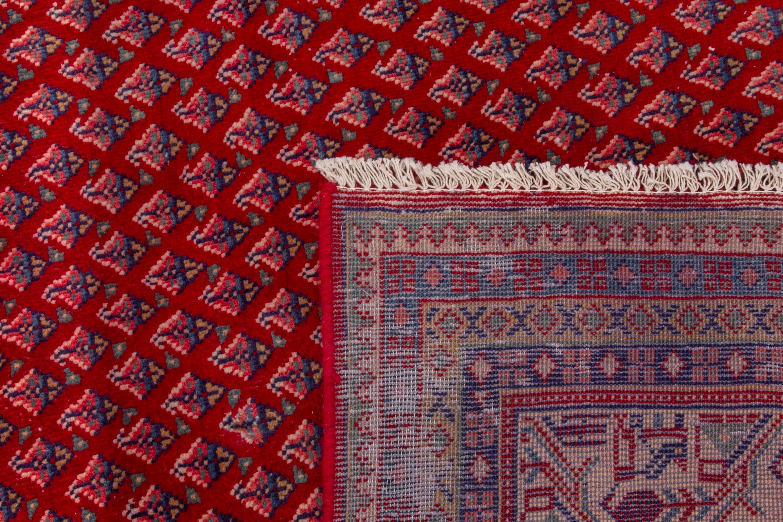 Persian Arak oversized rug in deep red and cream, view 21 of 21