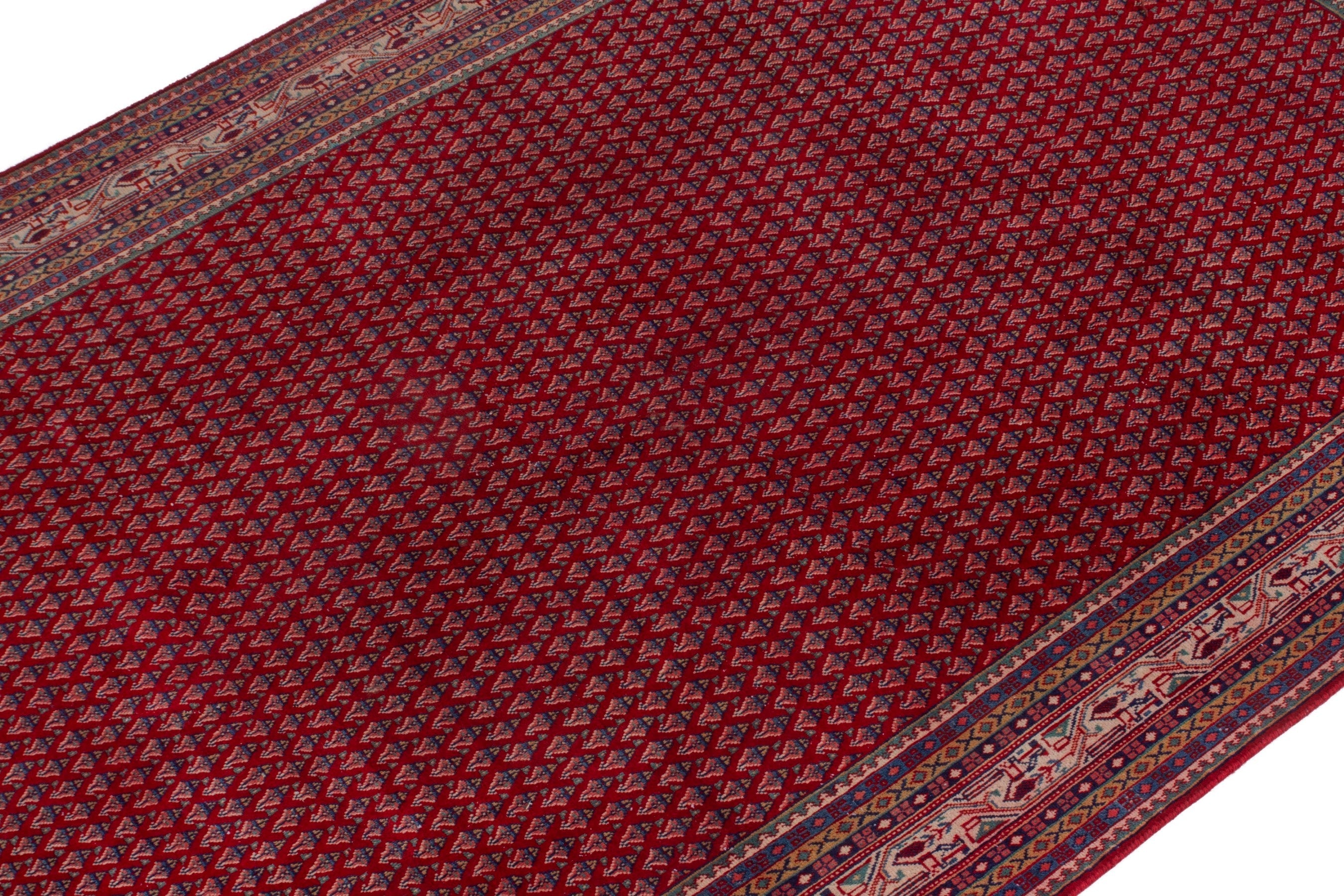 Persian Arak oversized rug in deep red and cream, view 6 of 21