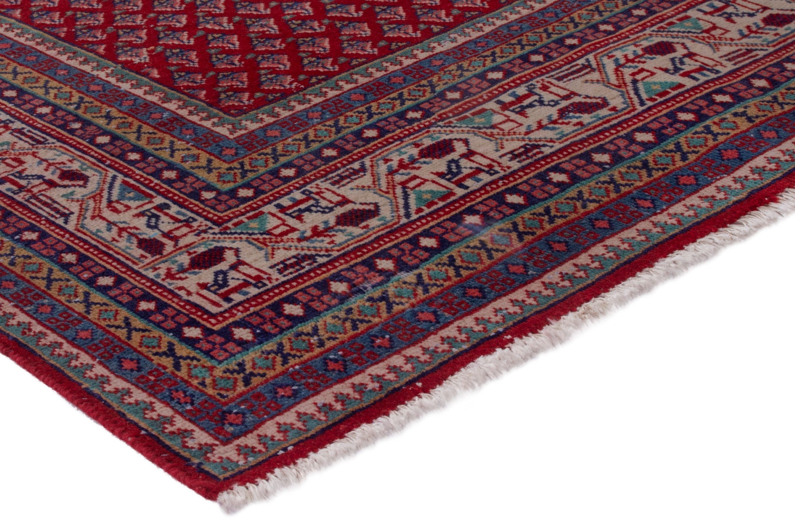 Persian Arak oversized rug in deep red and cream, view 4 of 21