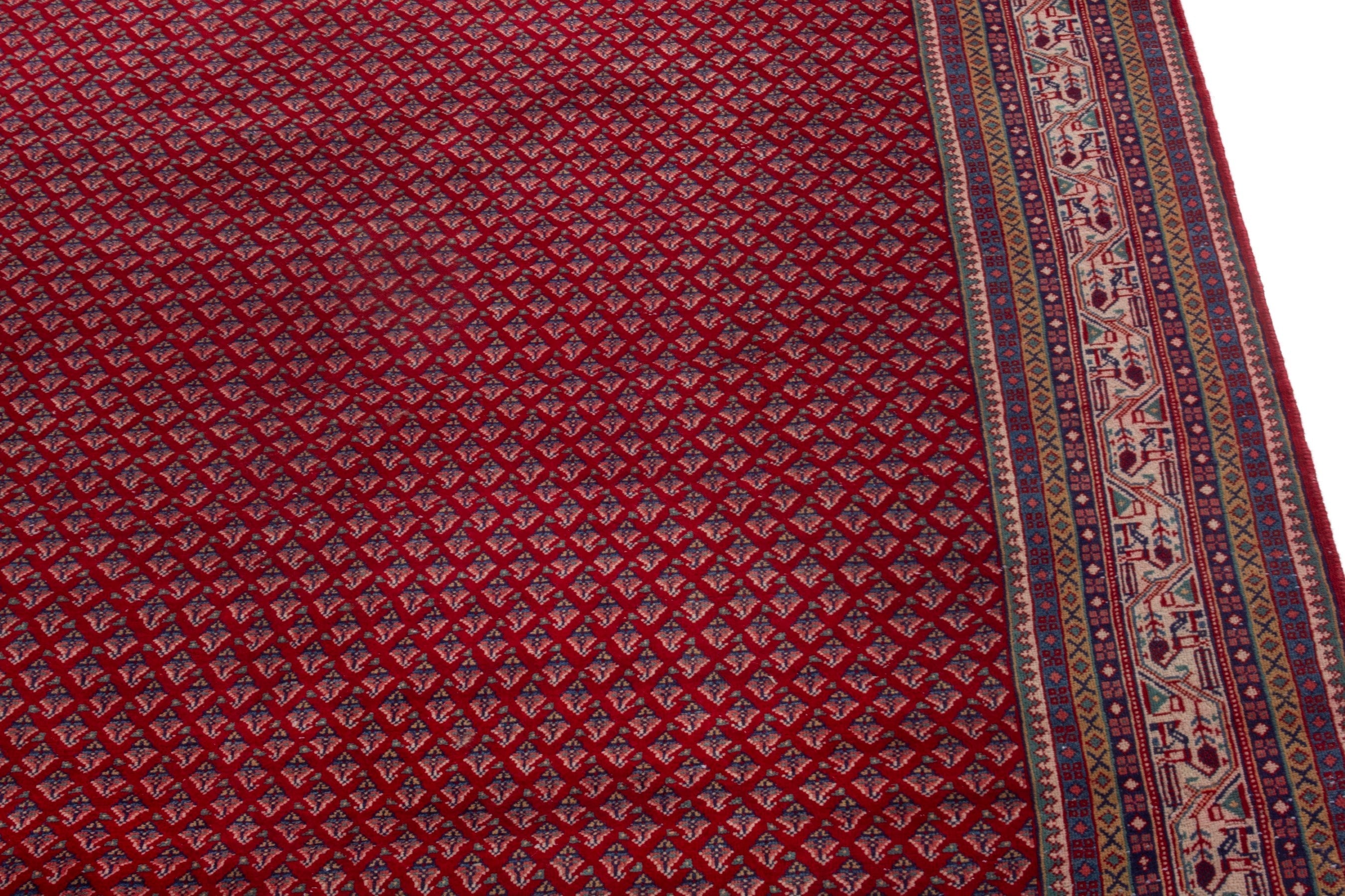 Persian Arak oversized rug in deep red and cream, view 10 of 21