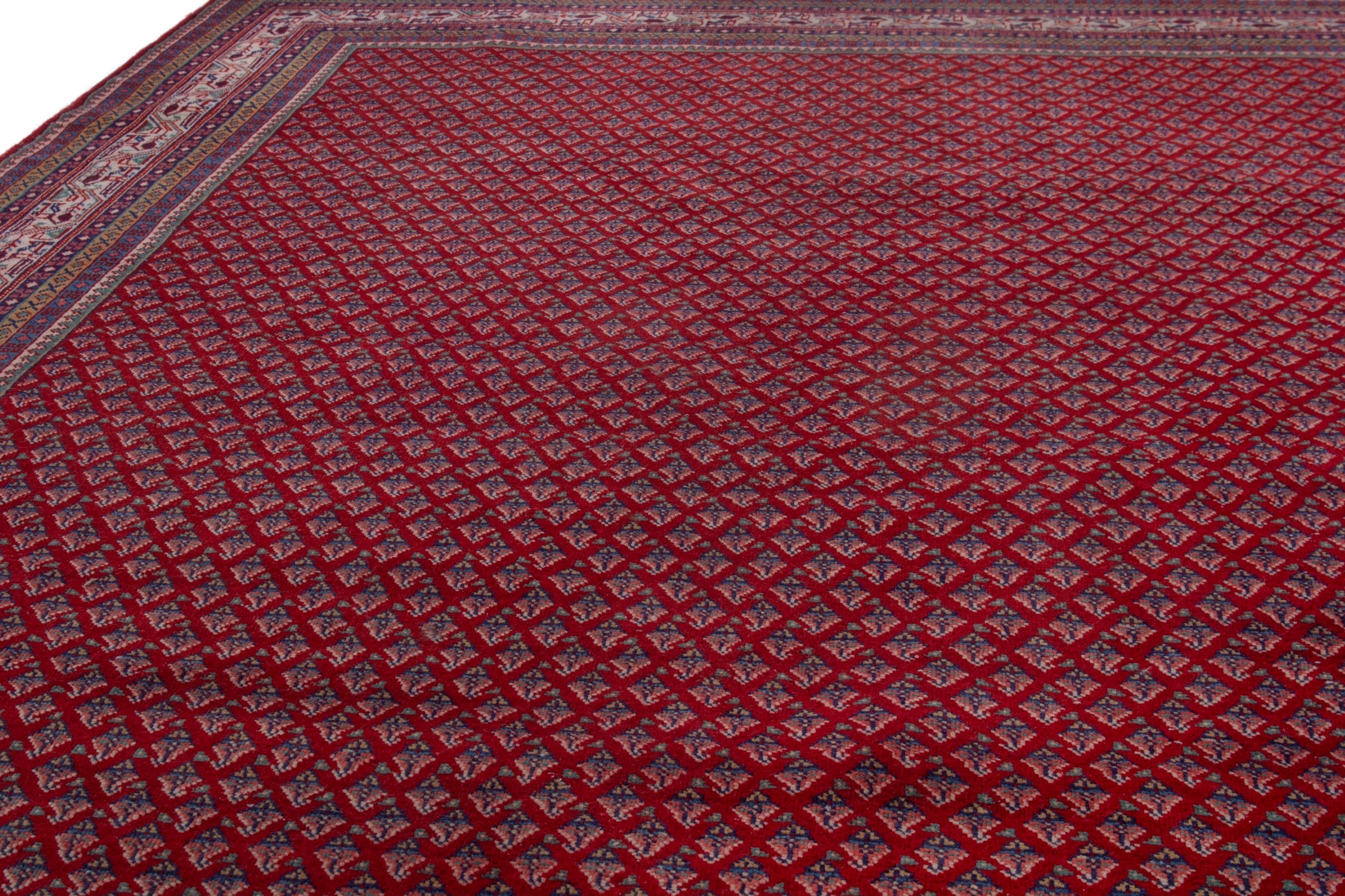 Persian Arak oversized rug in deep red and cream, view 7 of 21