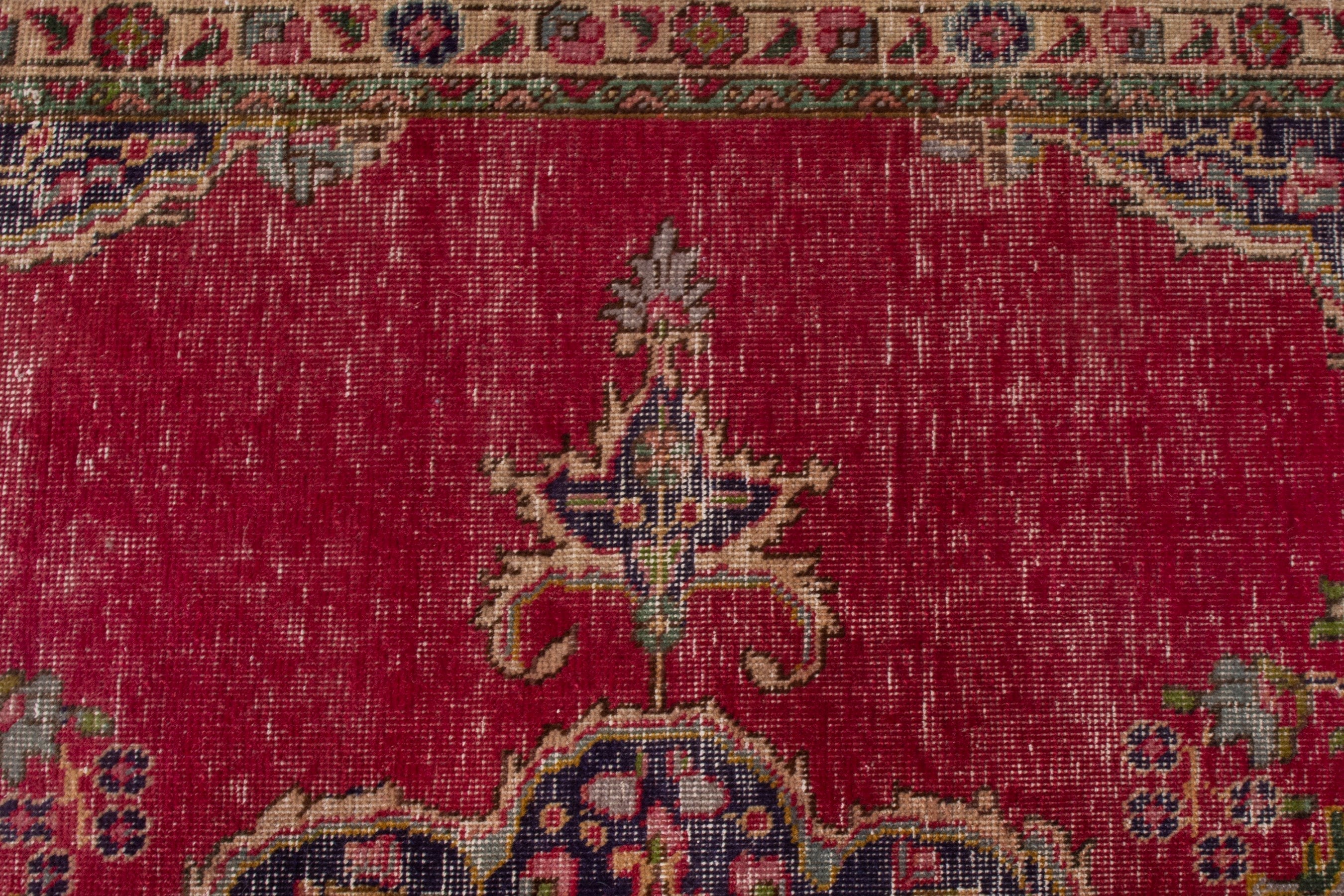 Persian Tabriz oversized rug in deep red and dark blue, view 14 of 22