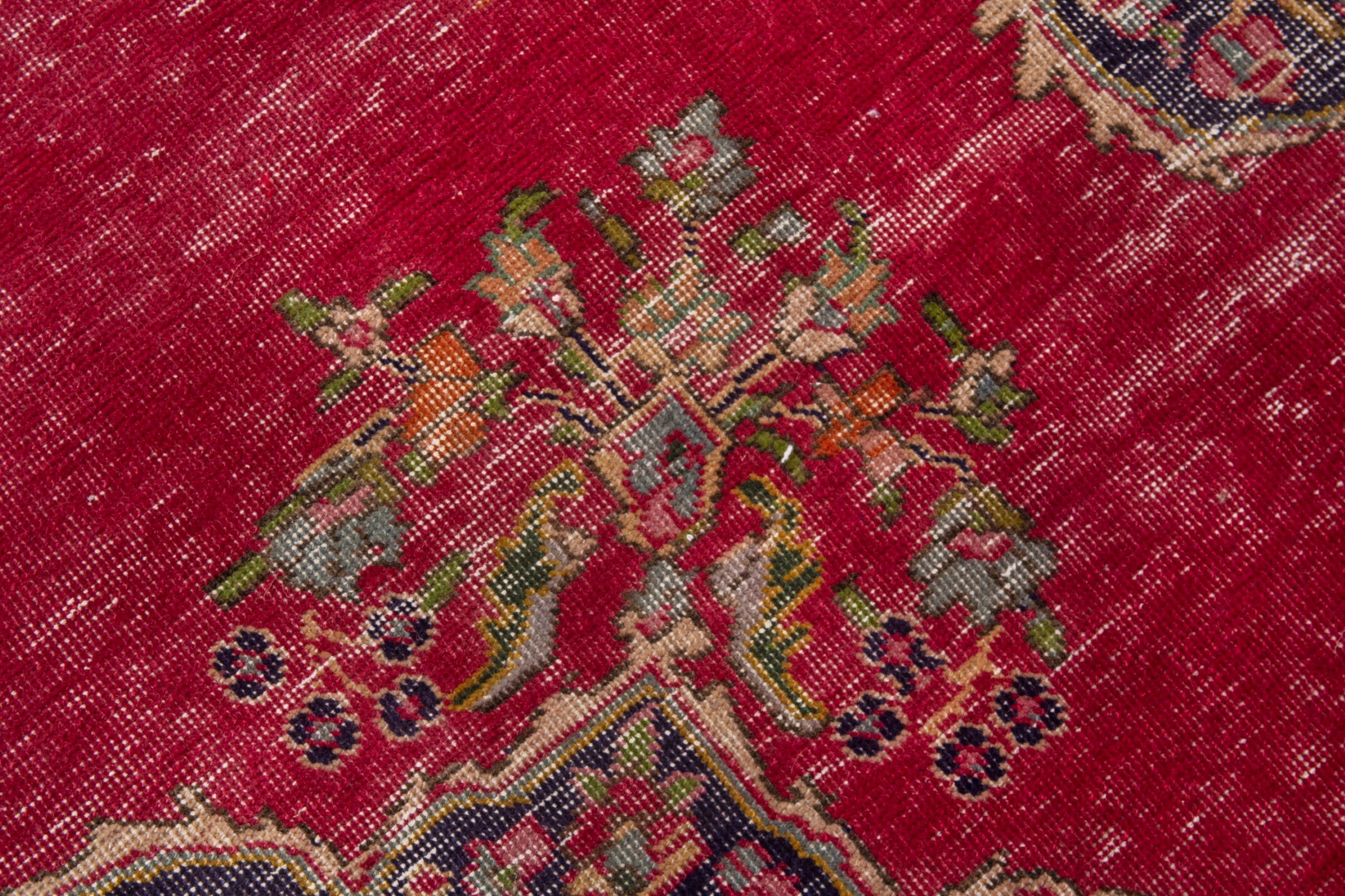 Persian Tabriz oversized rug in deep red and dark blue, view 17 of 22