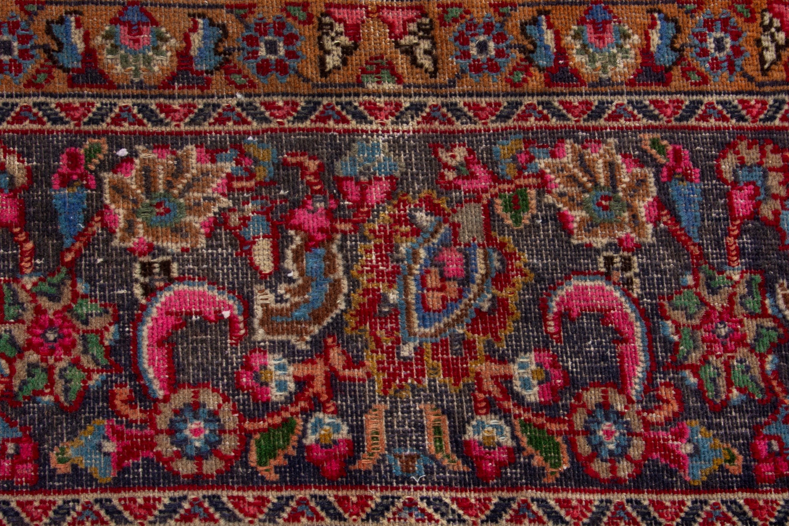 Persian Sabzevar oversized rug in deep red and burgundy, view 11 of 18