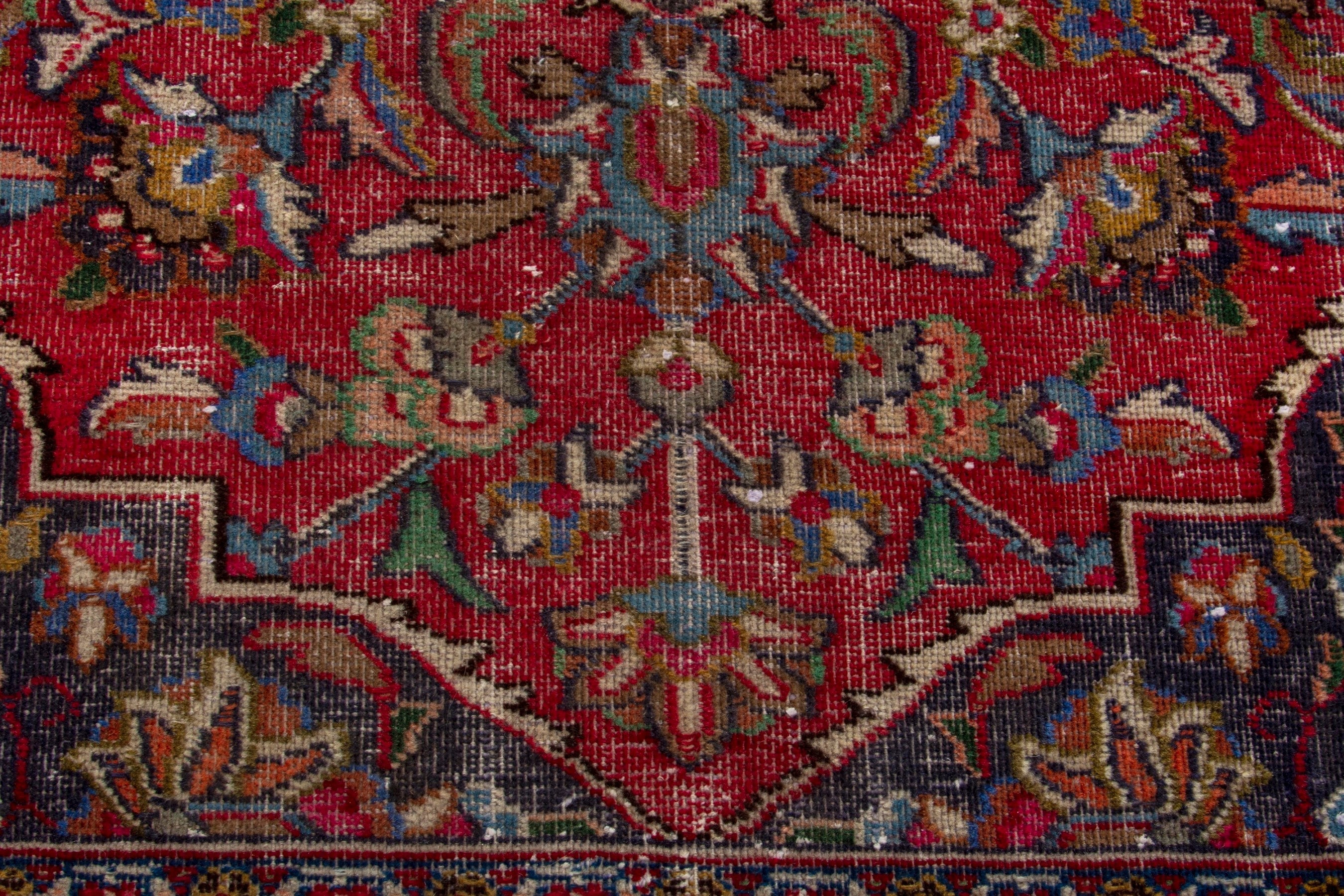 Persian Sabzevar oversized rug in deep red and burgundy, view 12 of 18