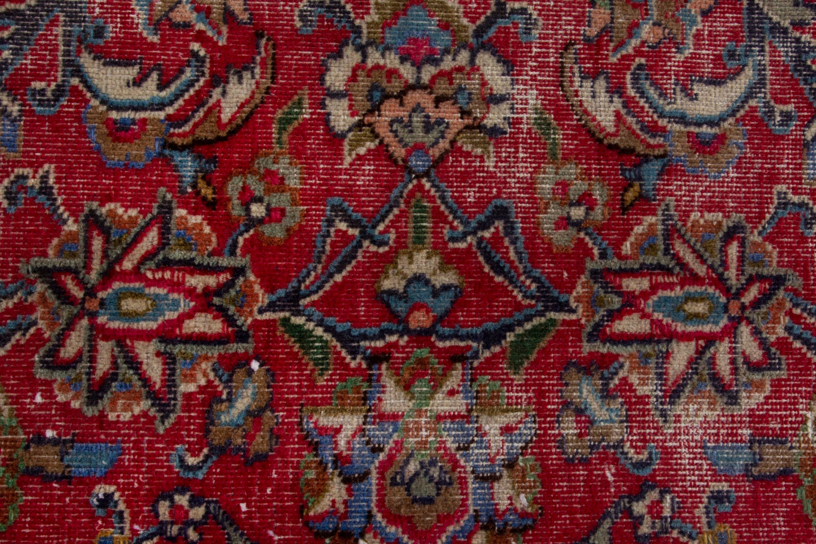 Persian Sabzevar oversized rug in deep red and burgundy, view 13 of 18