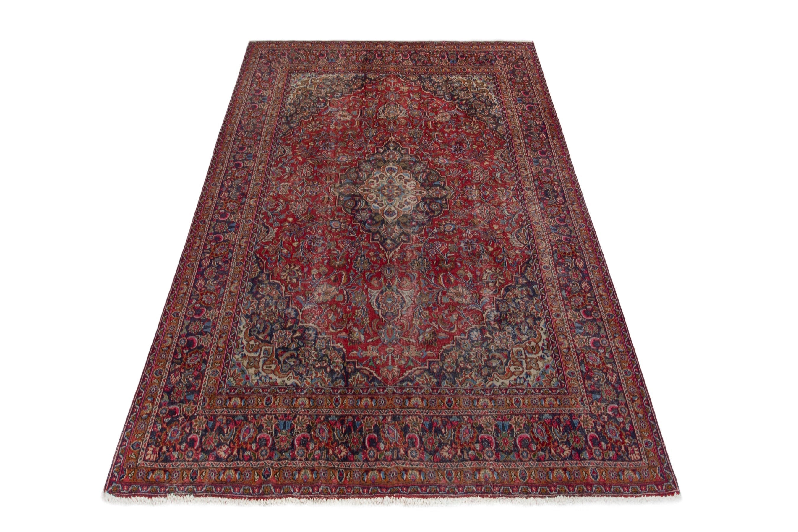 Persian Sabzevar oversized rug in deep red and burgundy, view 2 of 18