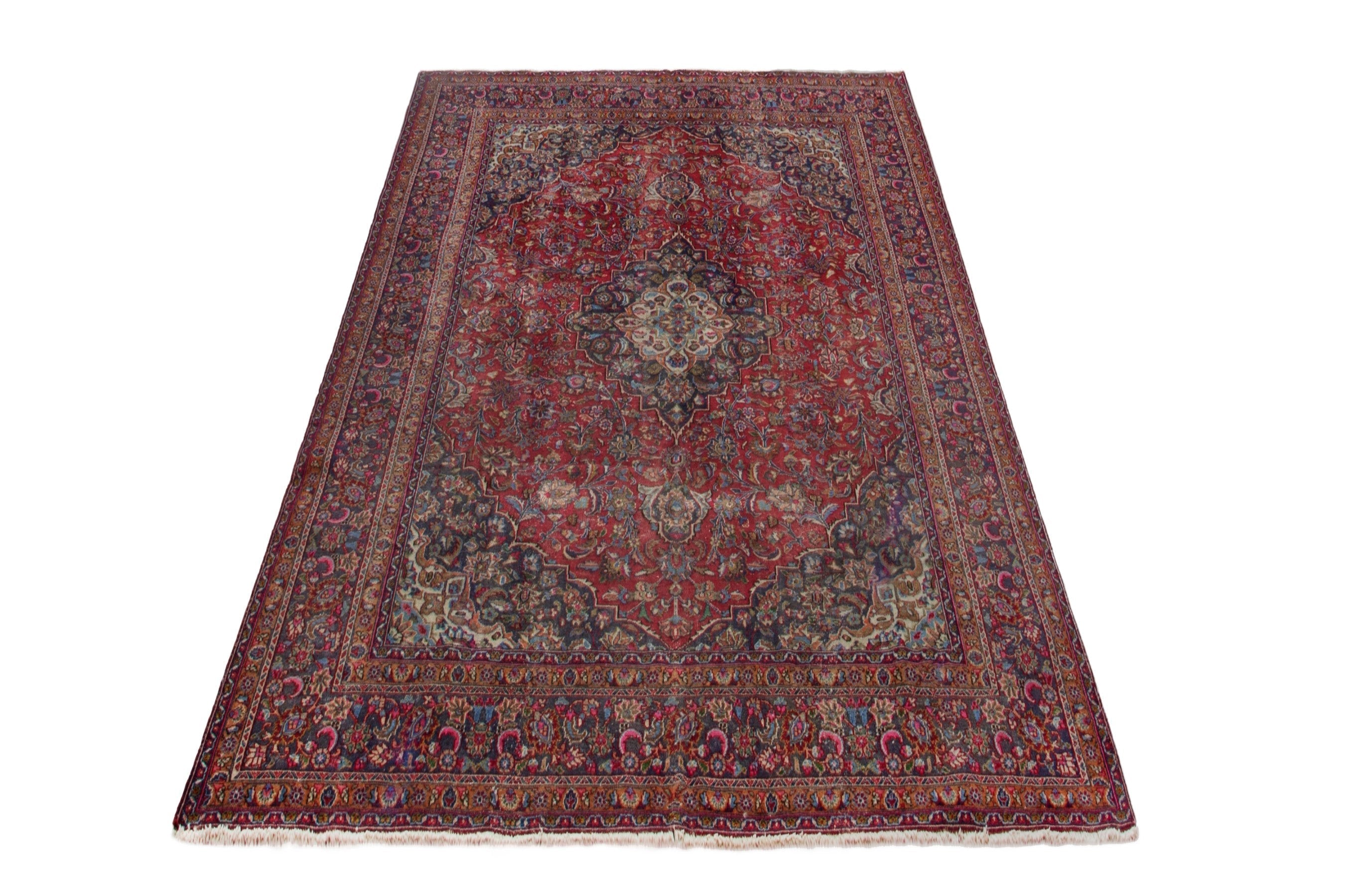 Persian Sabzevar oversized rug in deep red and burgundy, view 3 of 18