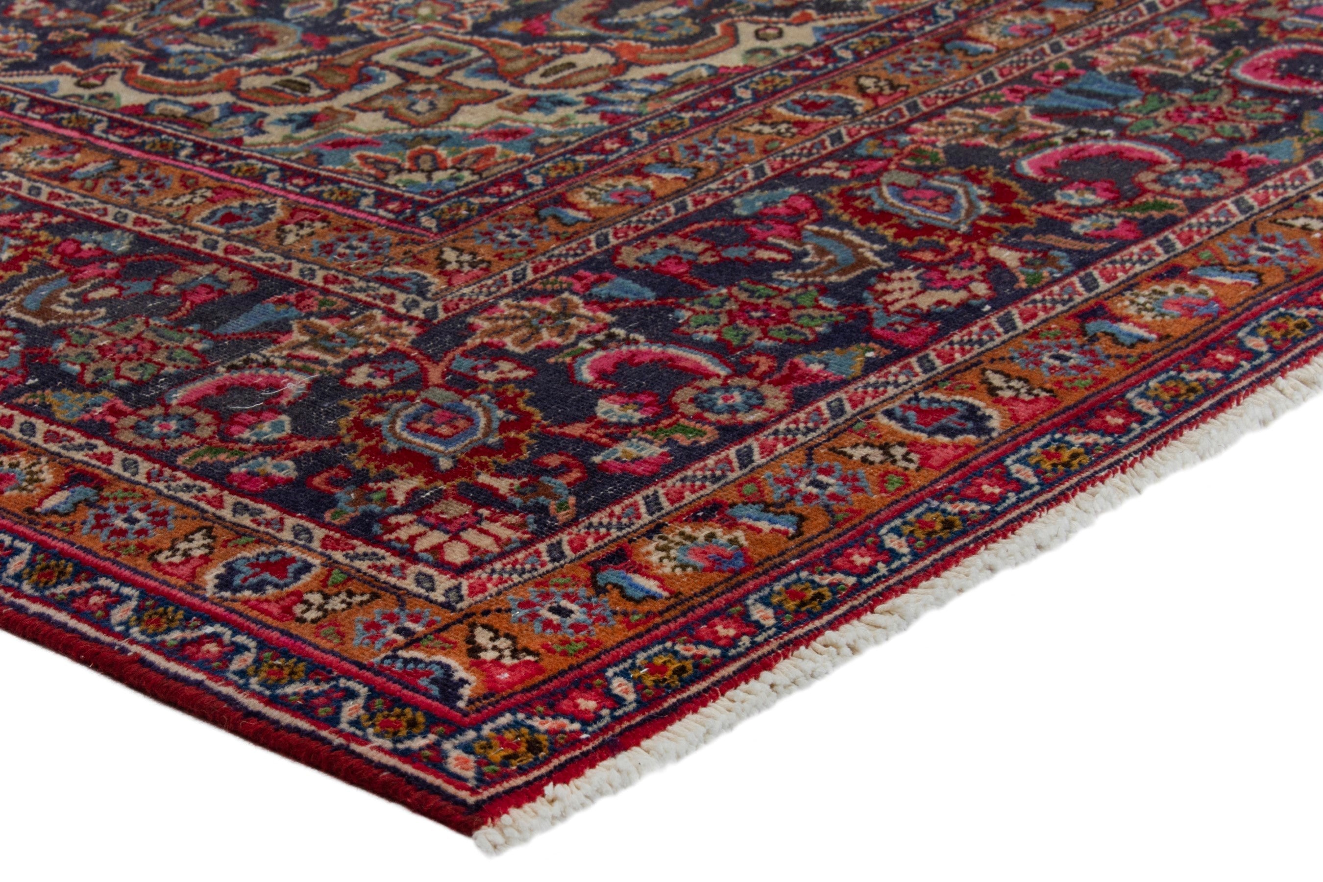Persian Sabzevar oversized rug in deep red and burgundy, view 4 of 18