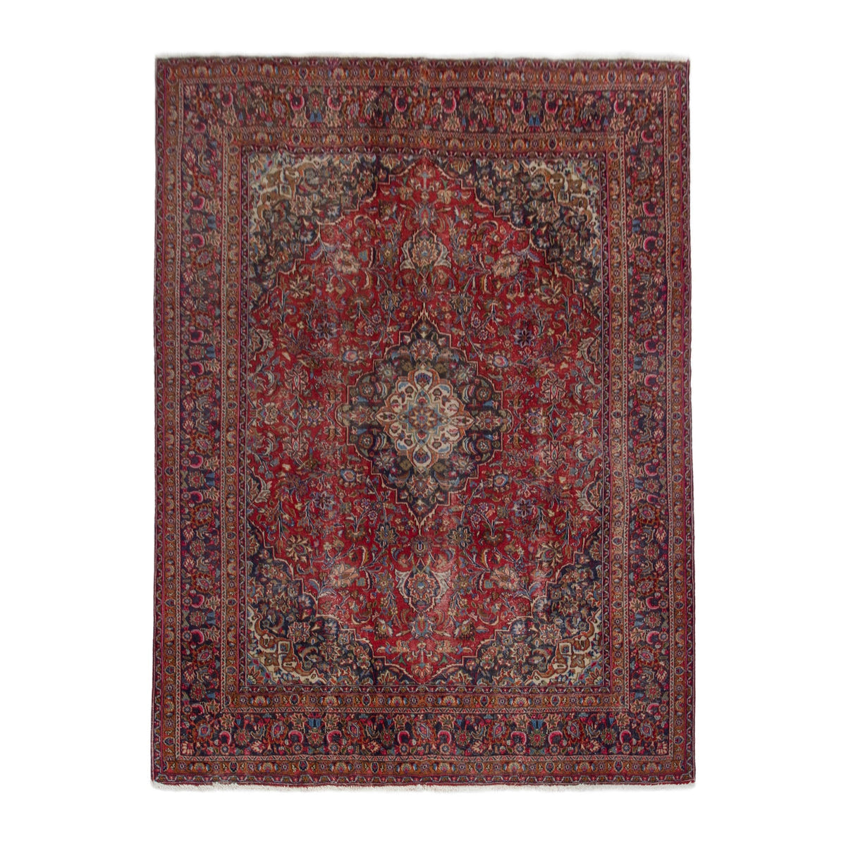 Persian Sabzevar oversized rug in deep red and burgundy, 9'8" x 12'6"