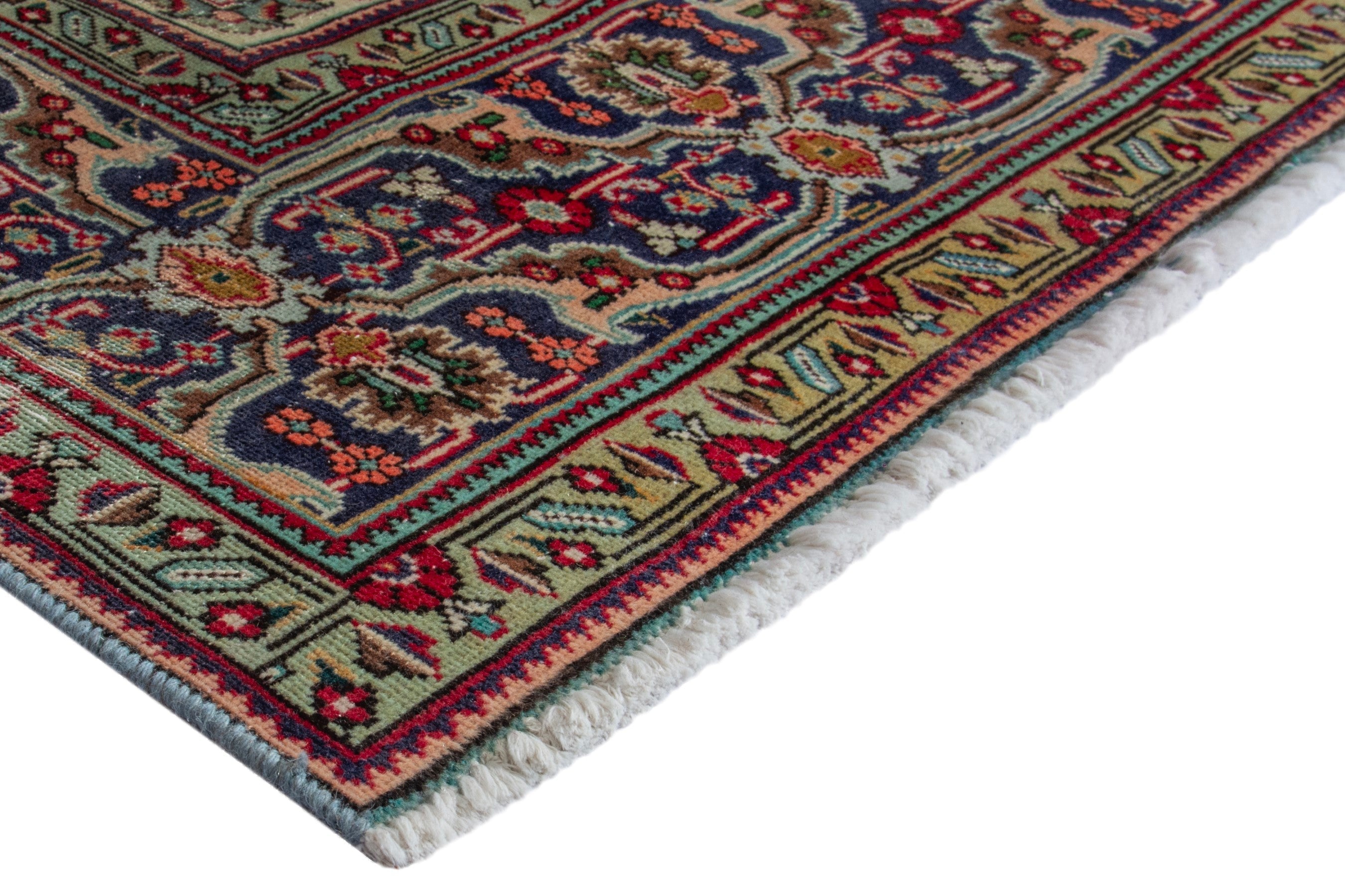 Persian Tabriz oversized rug in deep red and ivory, view 5 of 20