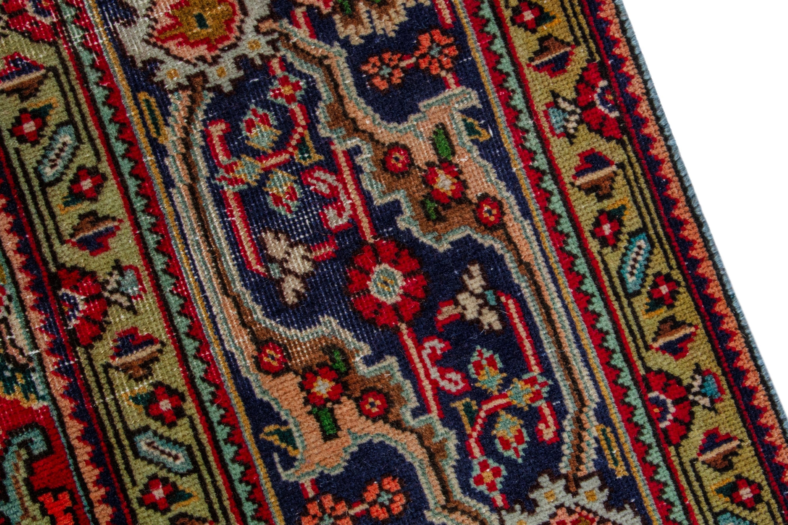 Persian Tabriz oversized rug in deep red and ivory, view 10 of 20