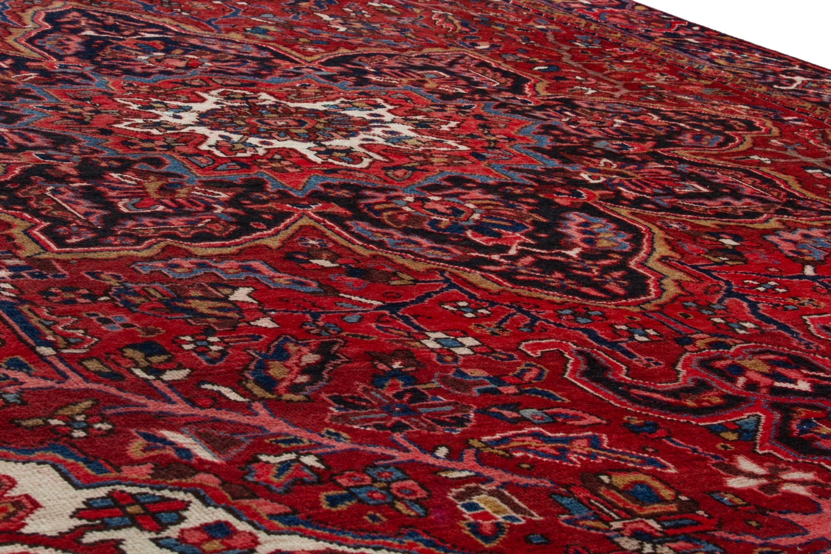 Persian Heriz oversized rug in deep red and burgundy, view 8 of 19