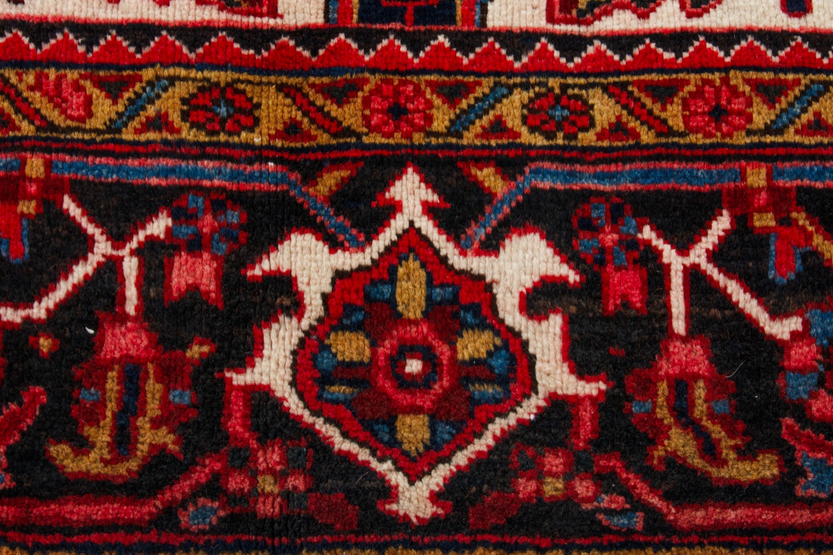Persian Heriz oversized rug in deep red and burgundy, view 11 of 19
