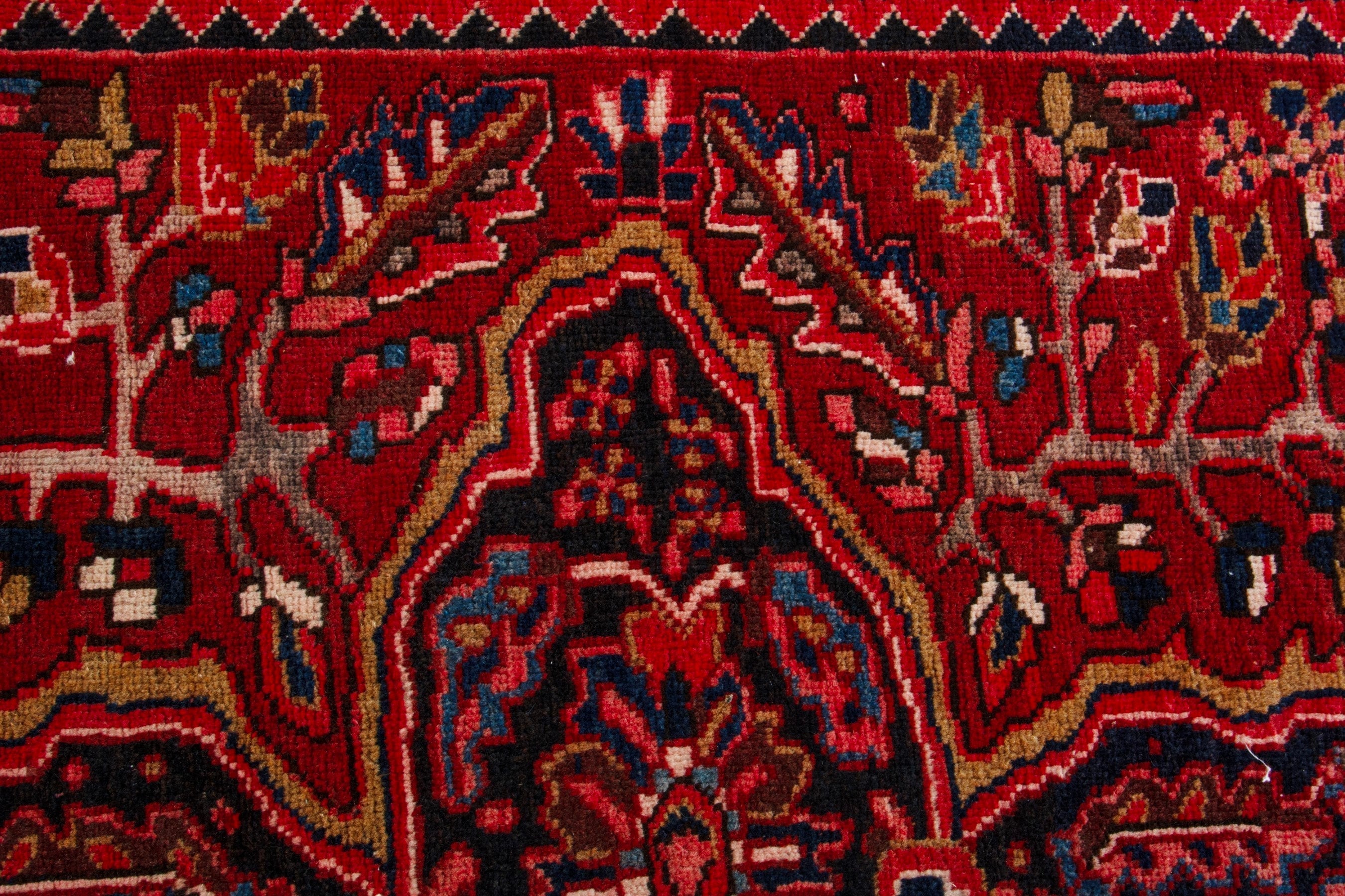 Persian Heriz oversized rug in deep red and burgundy, view 13 of 19