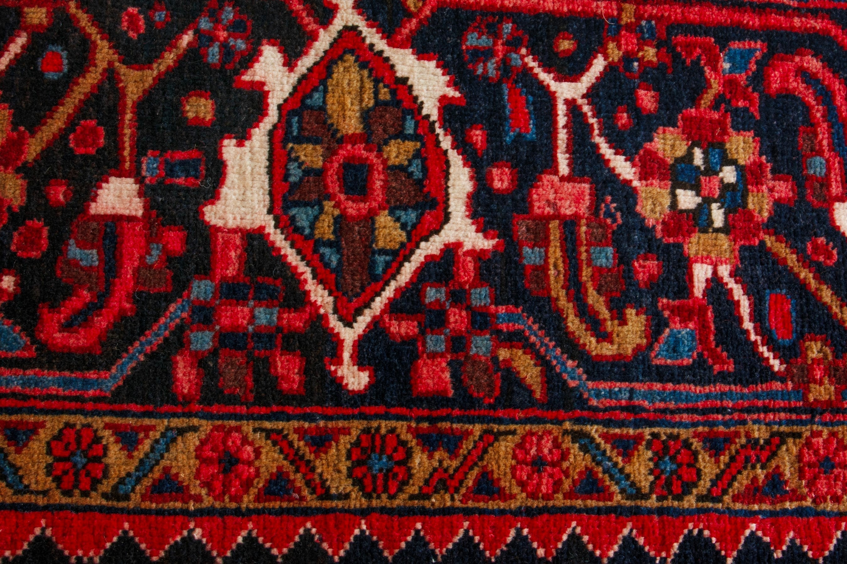 Persian Heriz oversized rug in deep red and burgundy, view 14 of 19