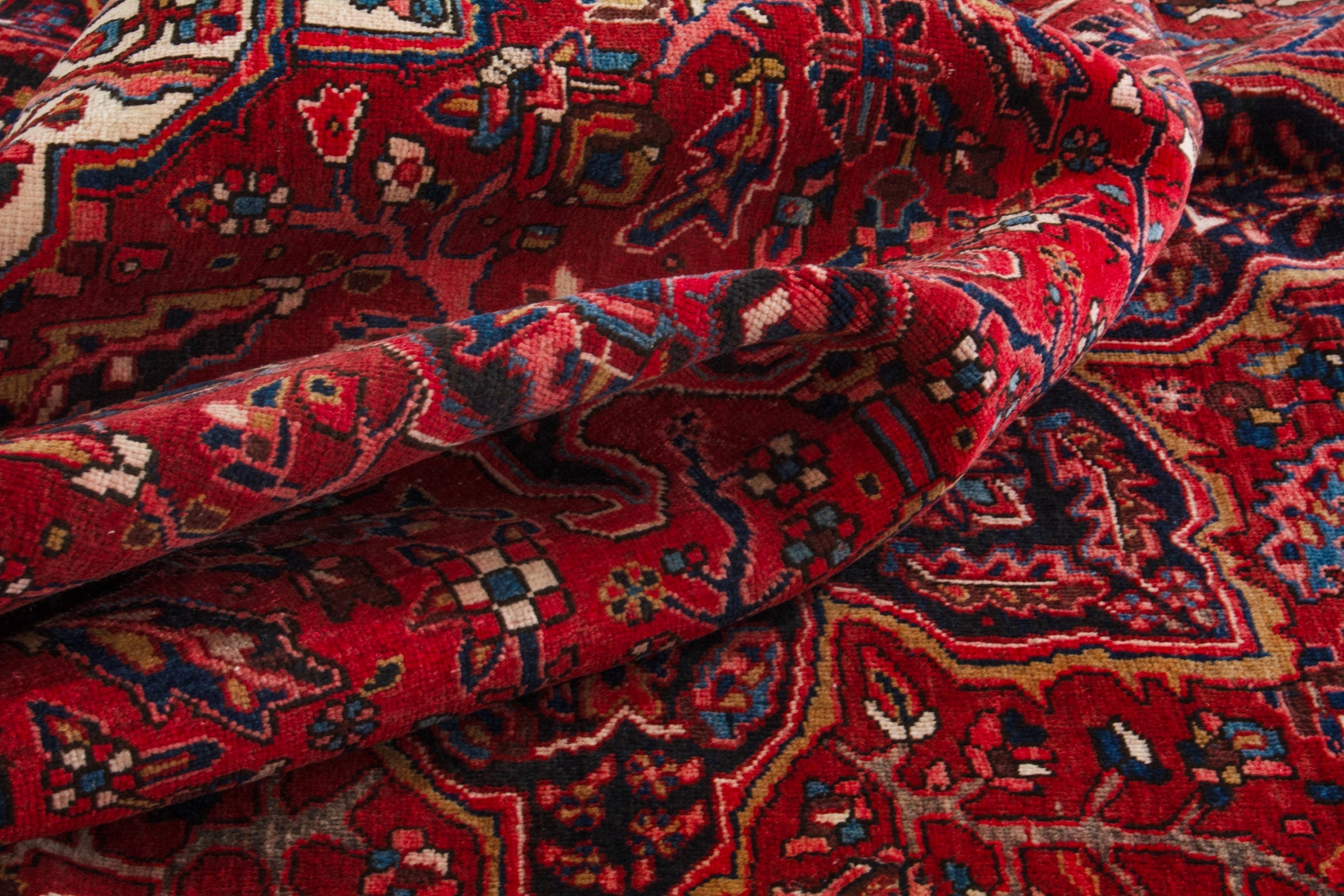 Persian Heriz oversized rug in deep red and burgundy, view 15 of 19