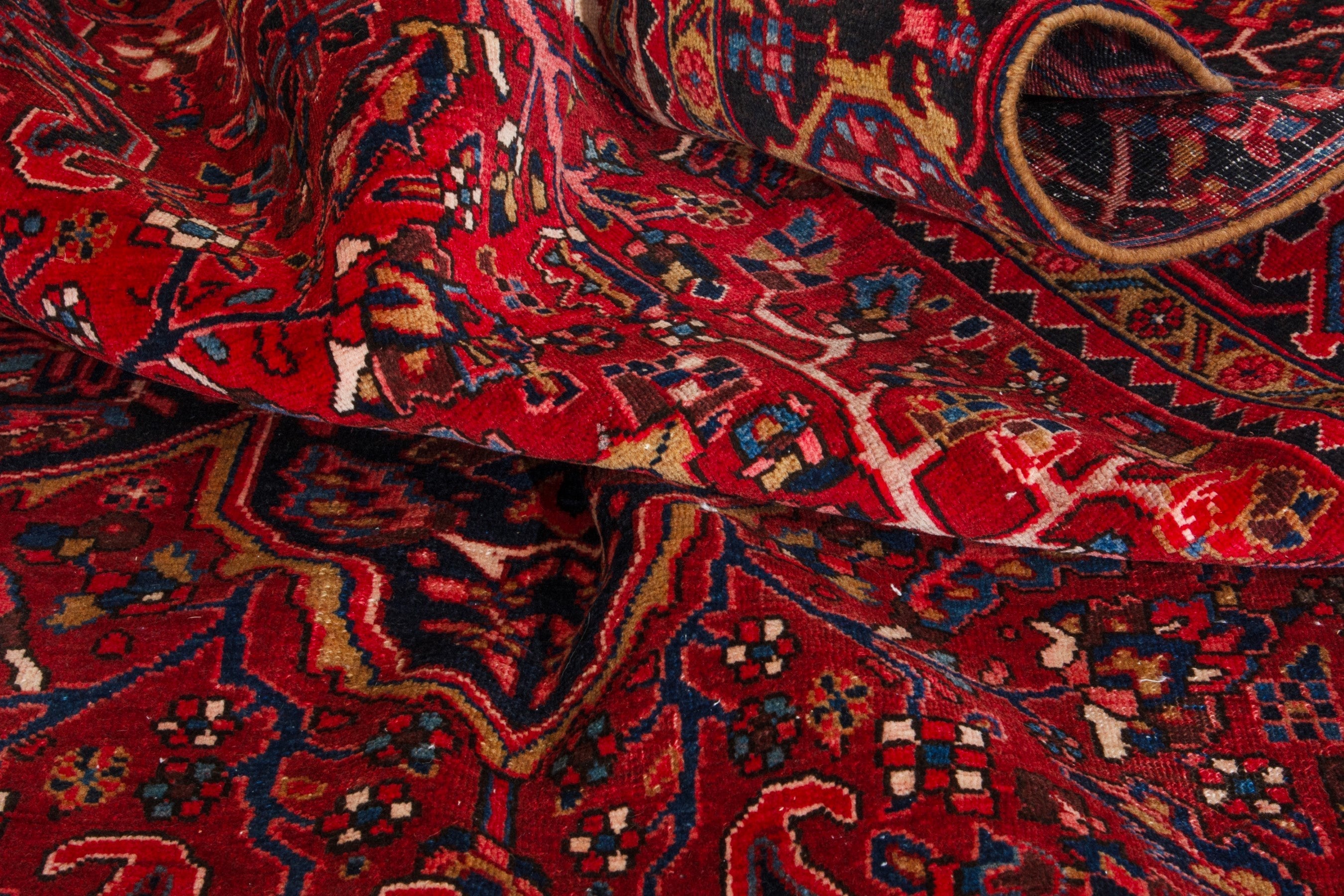 Persian Heriz oversized rug in deep red and burgundy, view 16 of 19