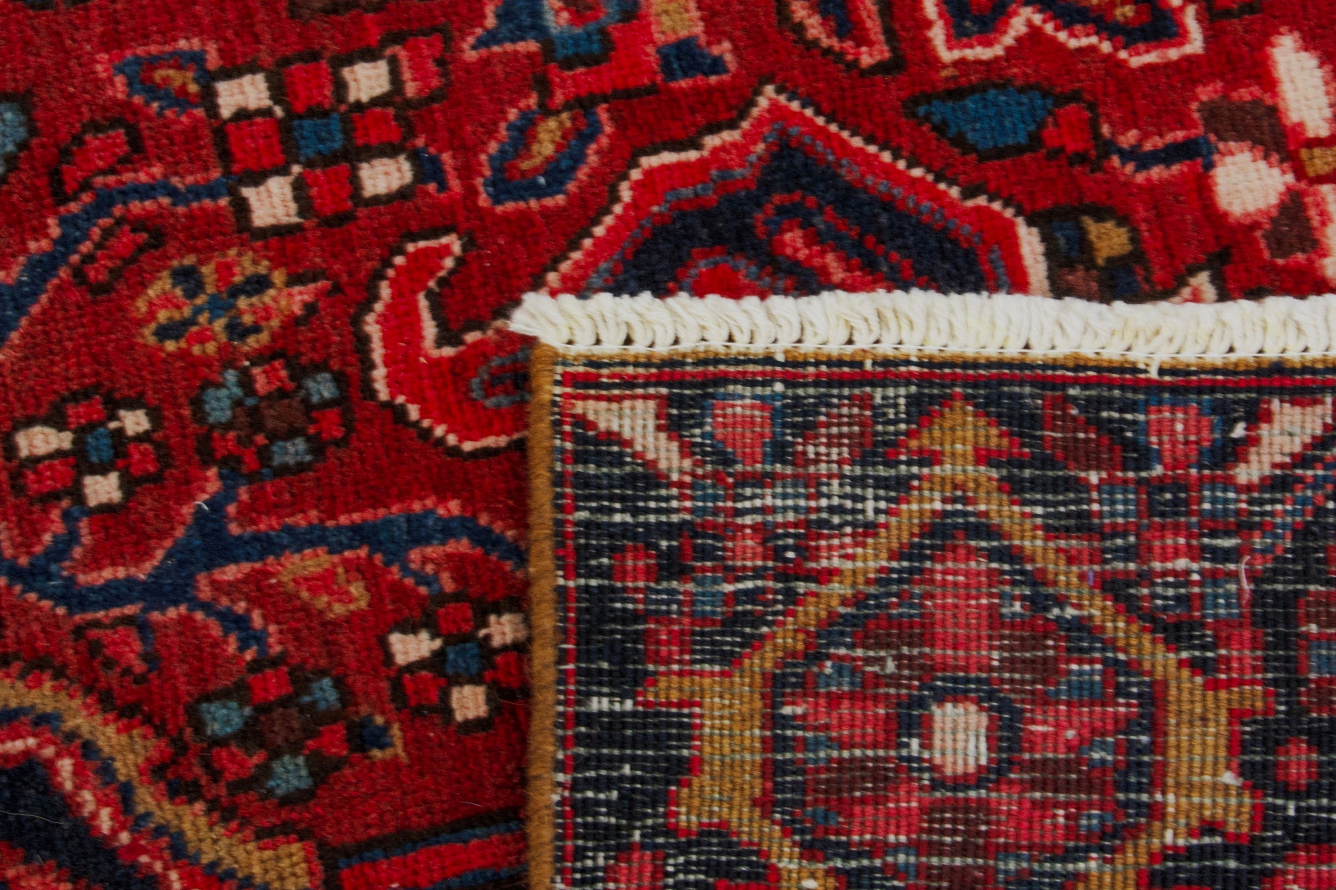 Persian Heriz oversized rug in deep red and burgundy, view 19 of 19