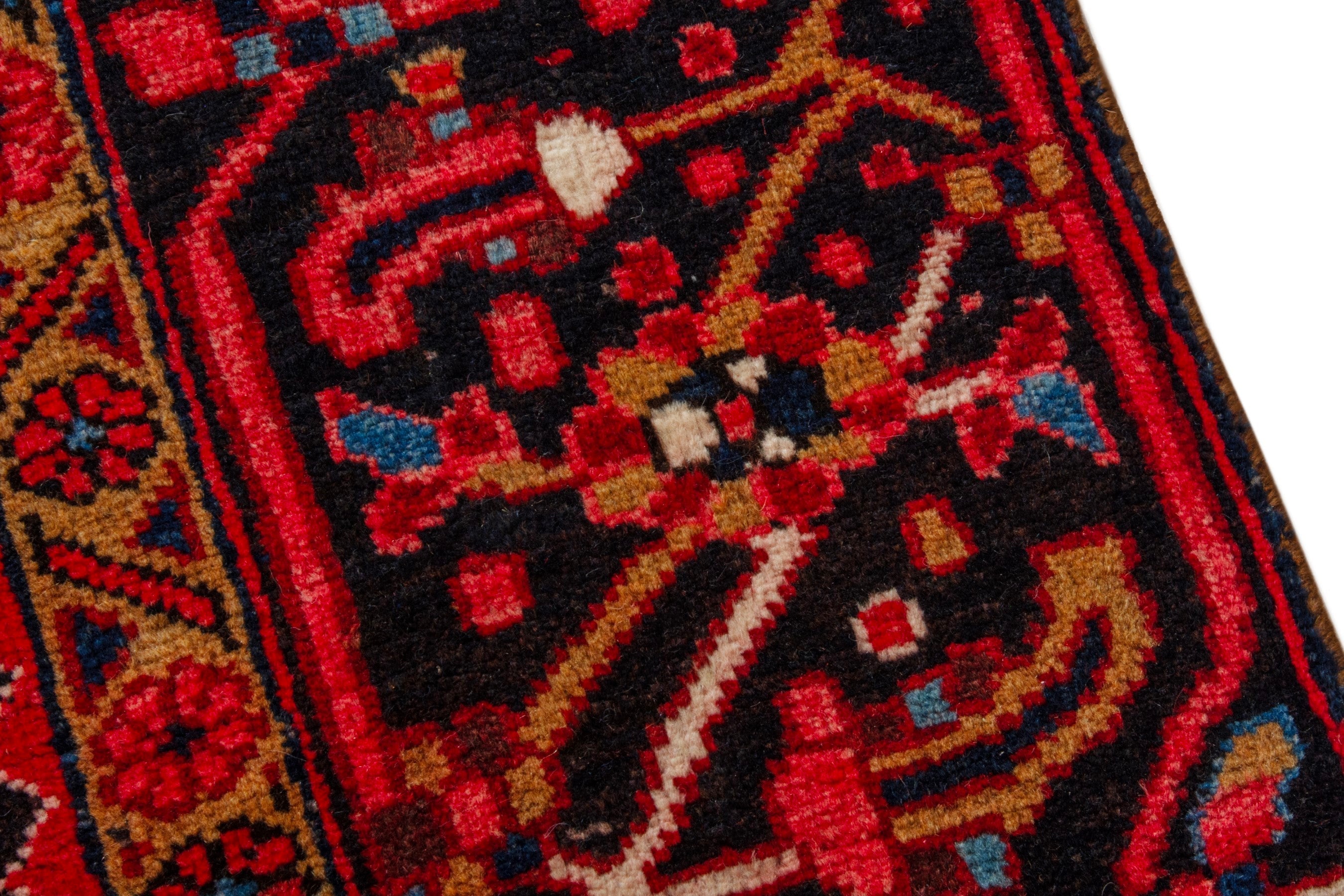 Persian Heriz oversized rug in deep red and burgundy, view 10 of 19