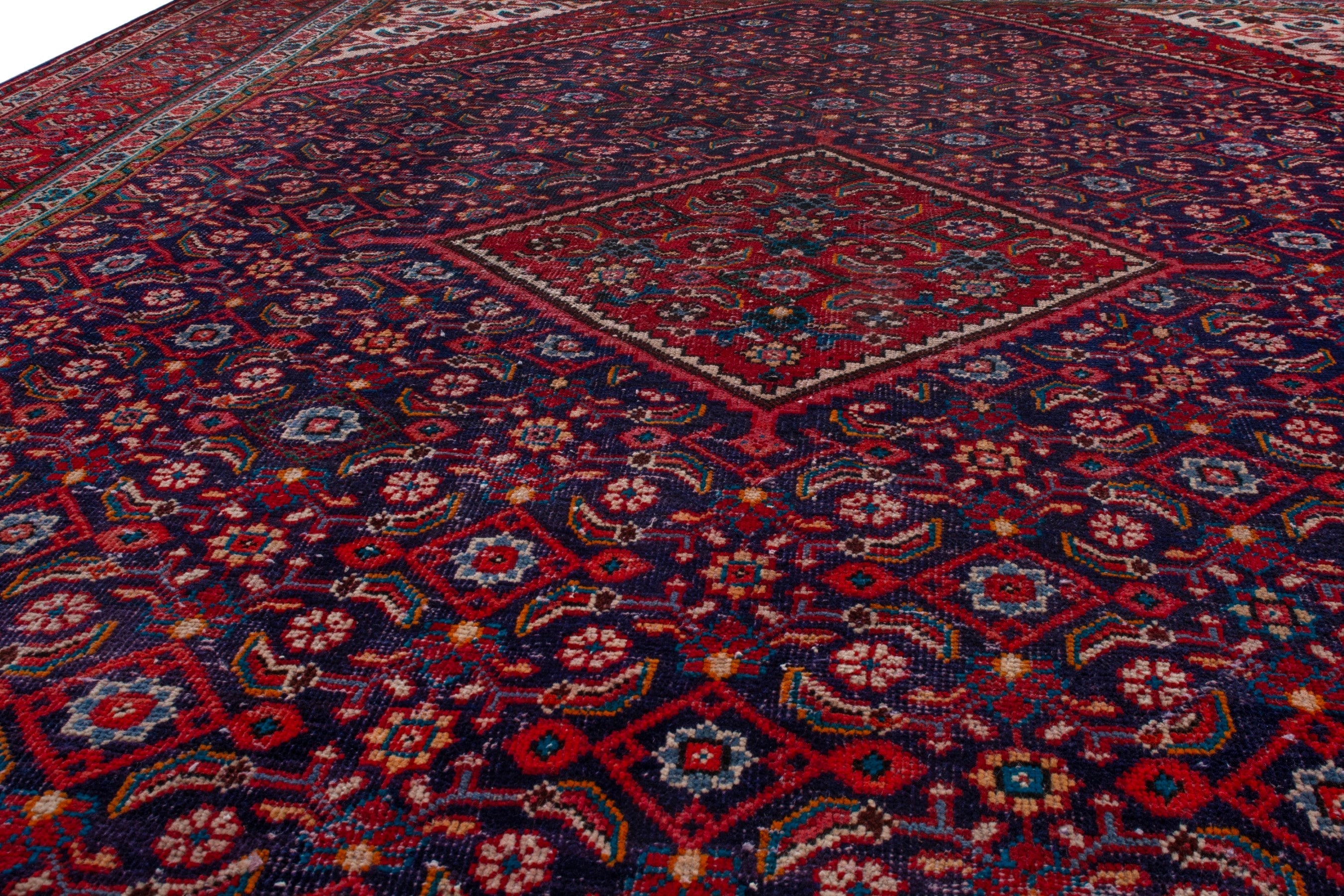Persian Mahal oversized rug in deep red and burgundy, view 8 of 21