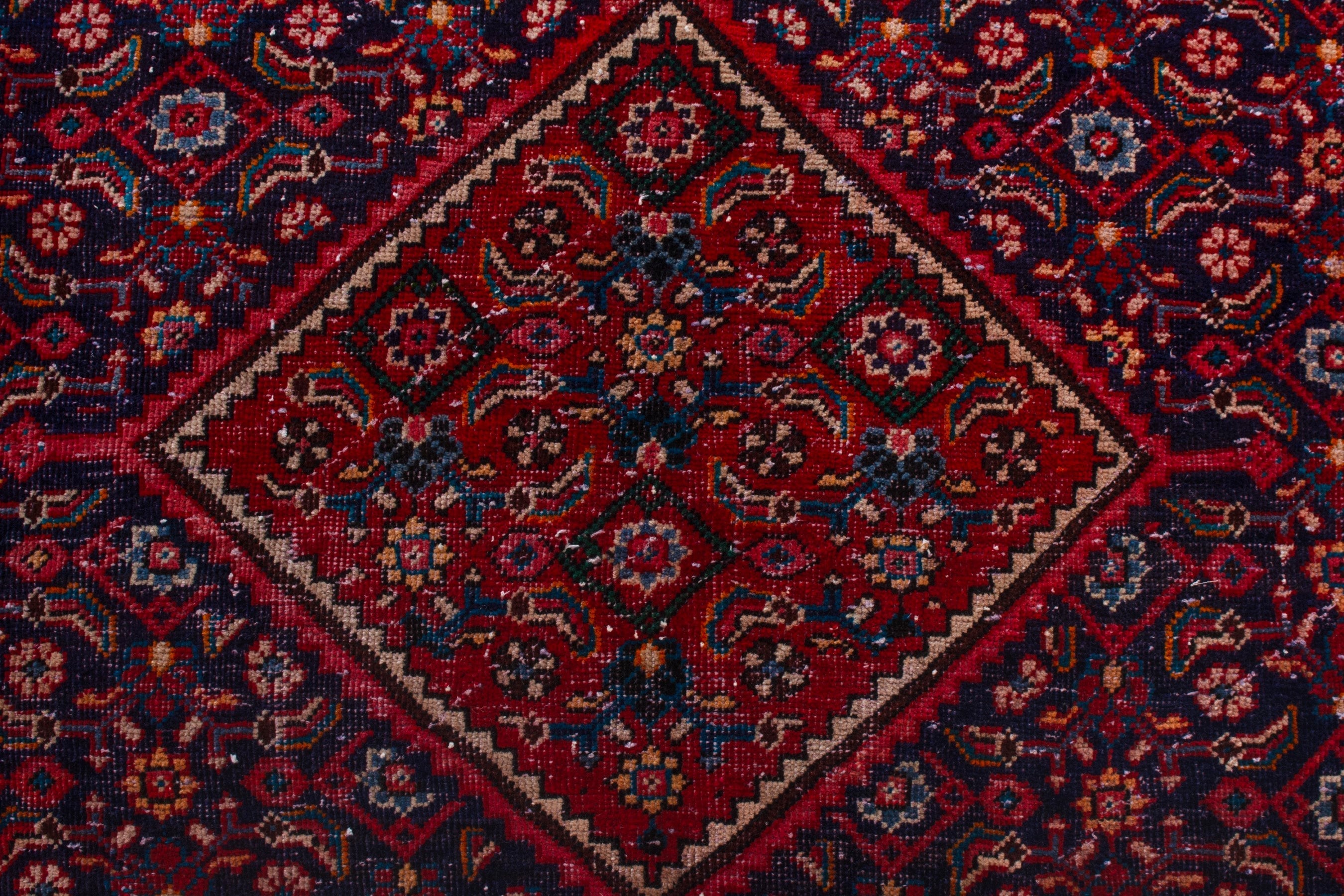 Persian Mahal oversized rug in deep red and burgundy, view 14 of 21