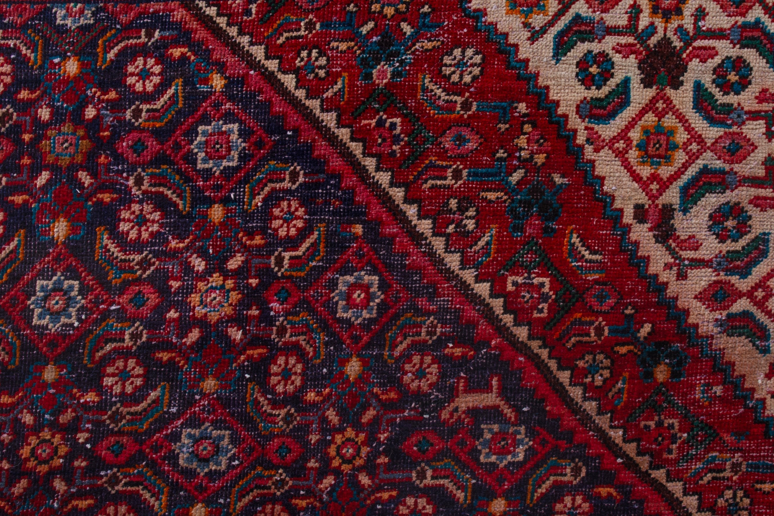 Persian Mahal oversized rug in deep red and burgundy, view 16 of 21