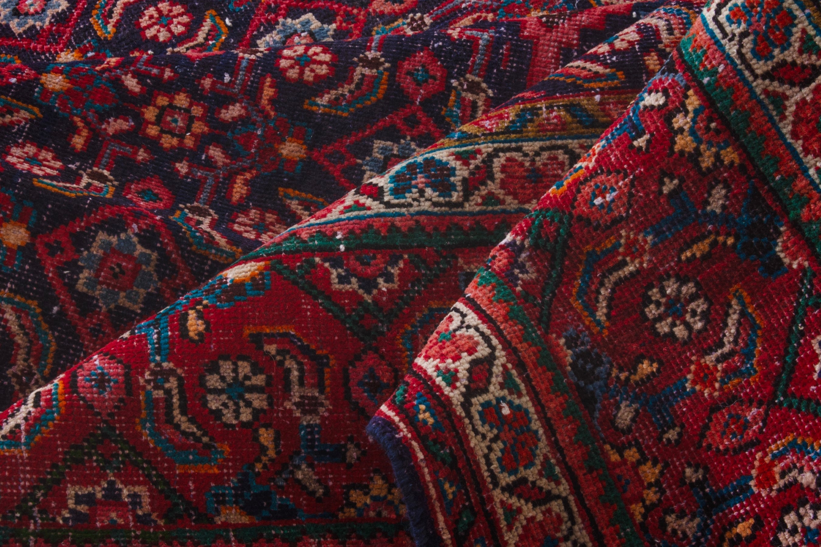 Persian Mahal oversized rug in deep red and burgundy, view 17 of 21