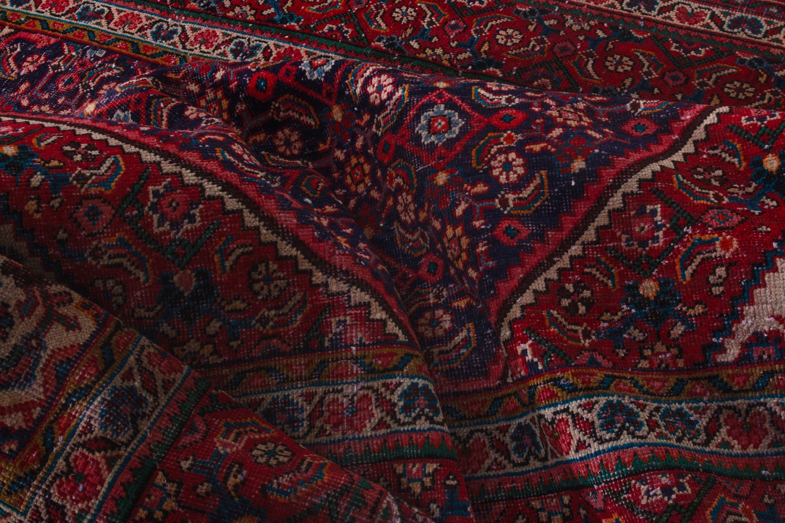 Persian Mahal oversized rug in deep red and burgundy, view 18 of 21