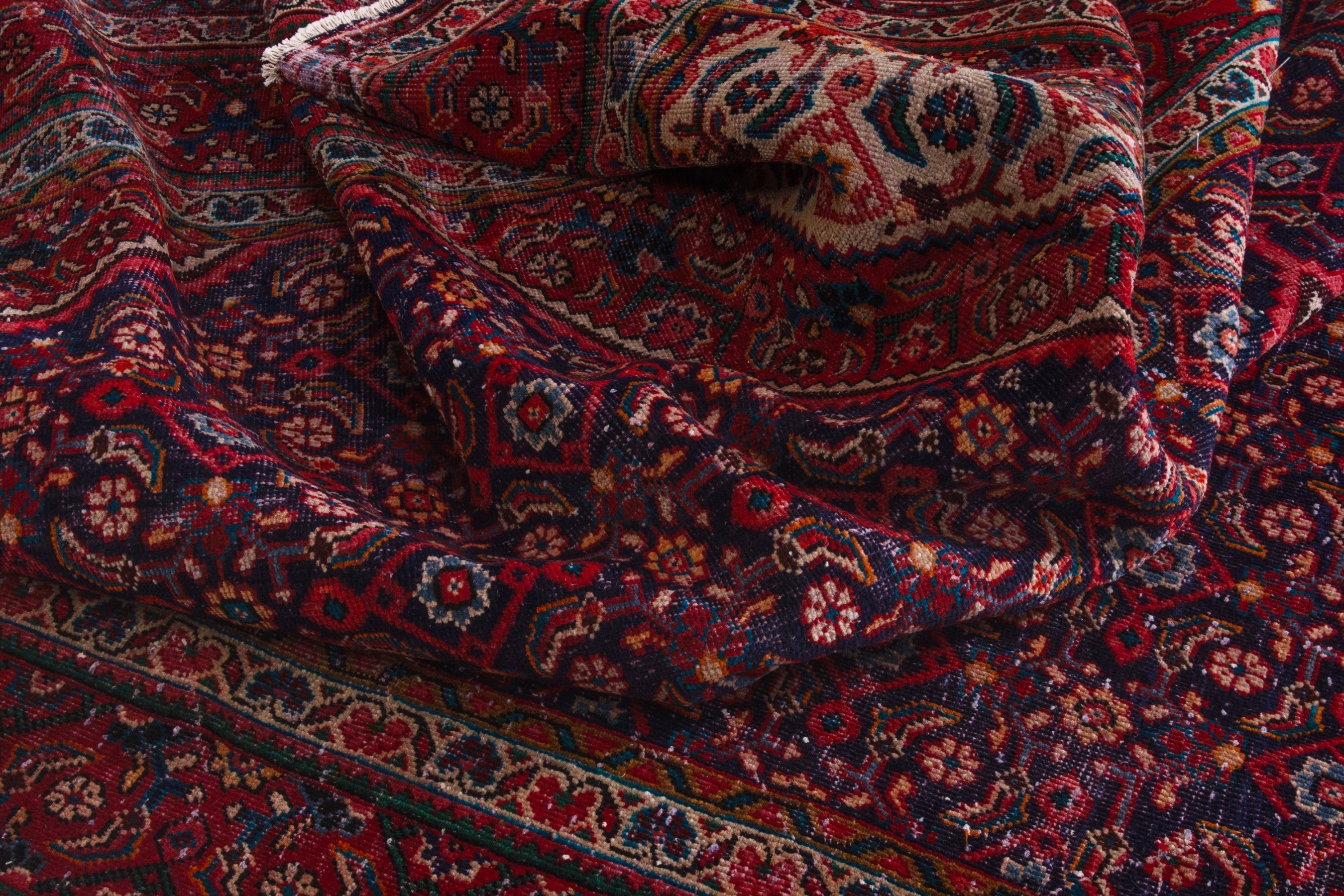 Persian Mahal oversized rug in deep red and burgundy, view 19 of 21