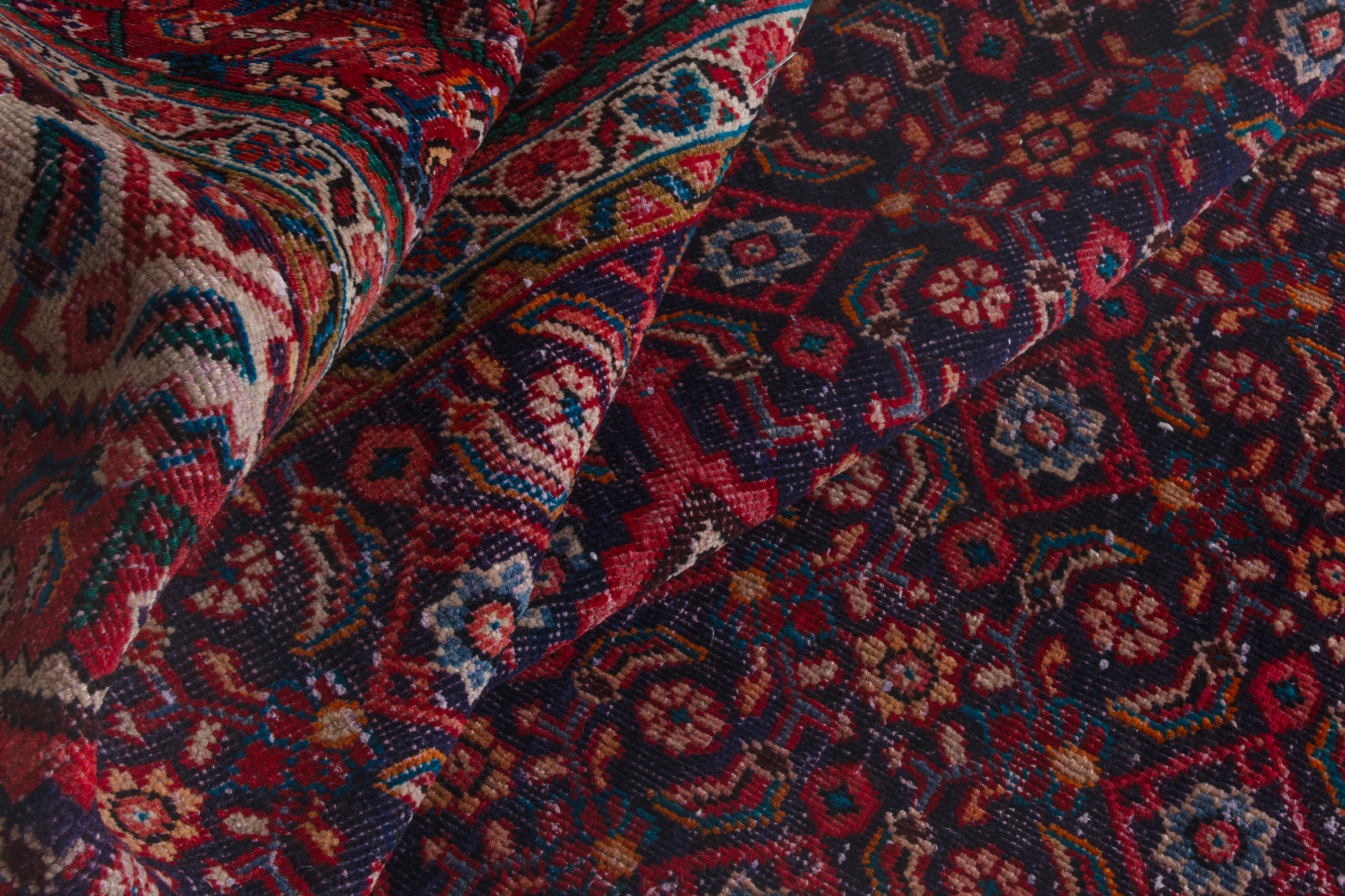 Persian Mahal oversized rug in deep red and burgundy, view 20 of 21