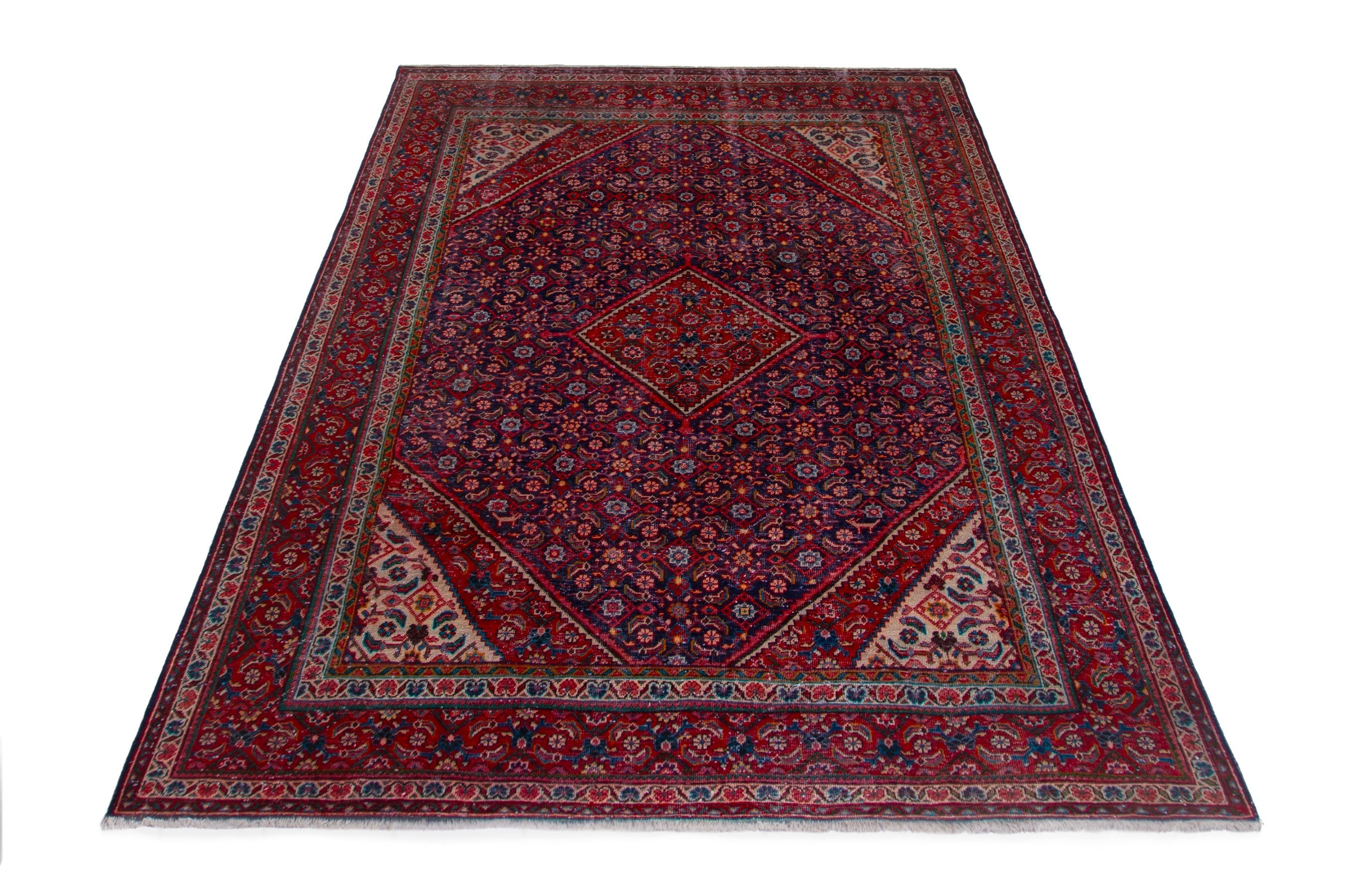 Persian Mahal oversized rug in deep red and burgundy, view 2 of 21