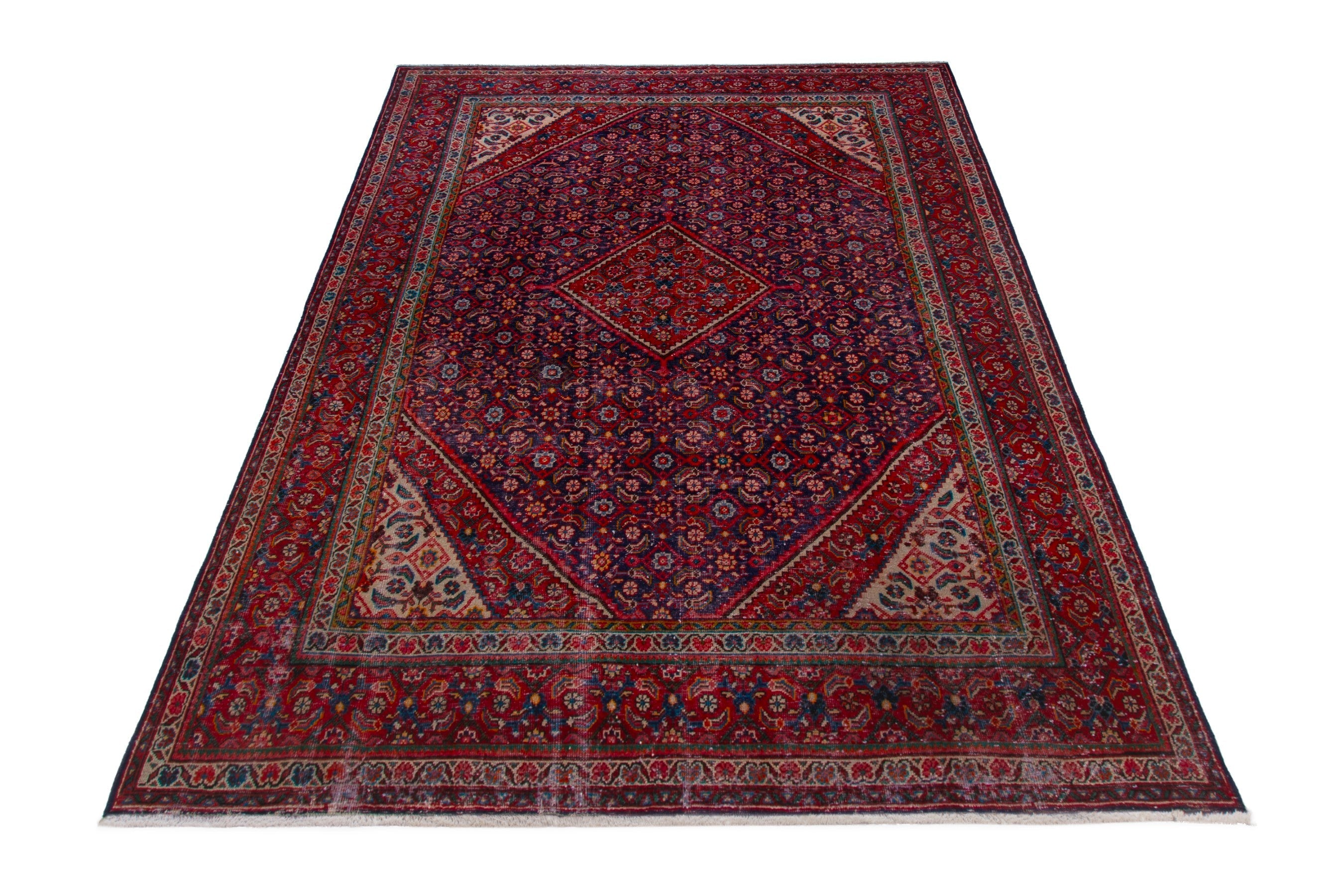 Persian Mahal oversized rug in deep red and burgundy, view 3 of 21