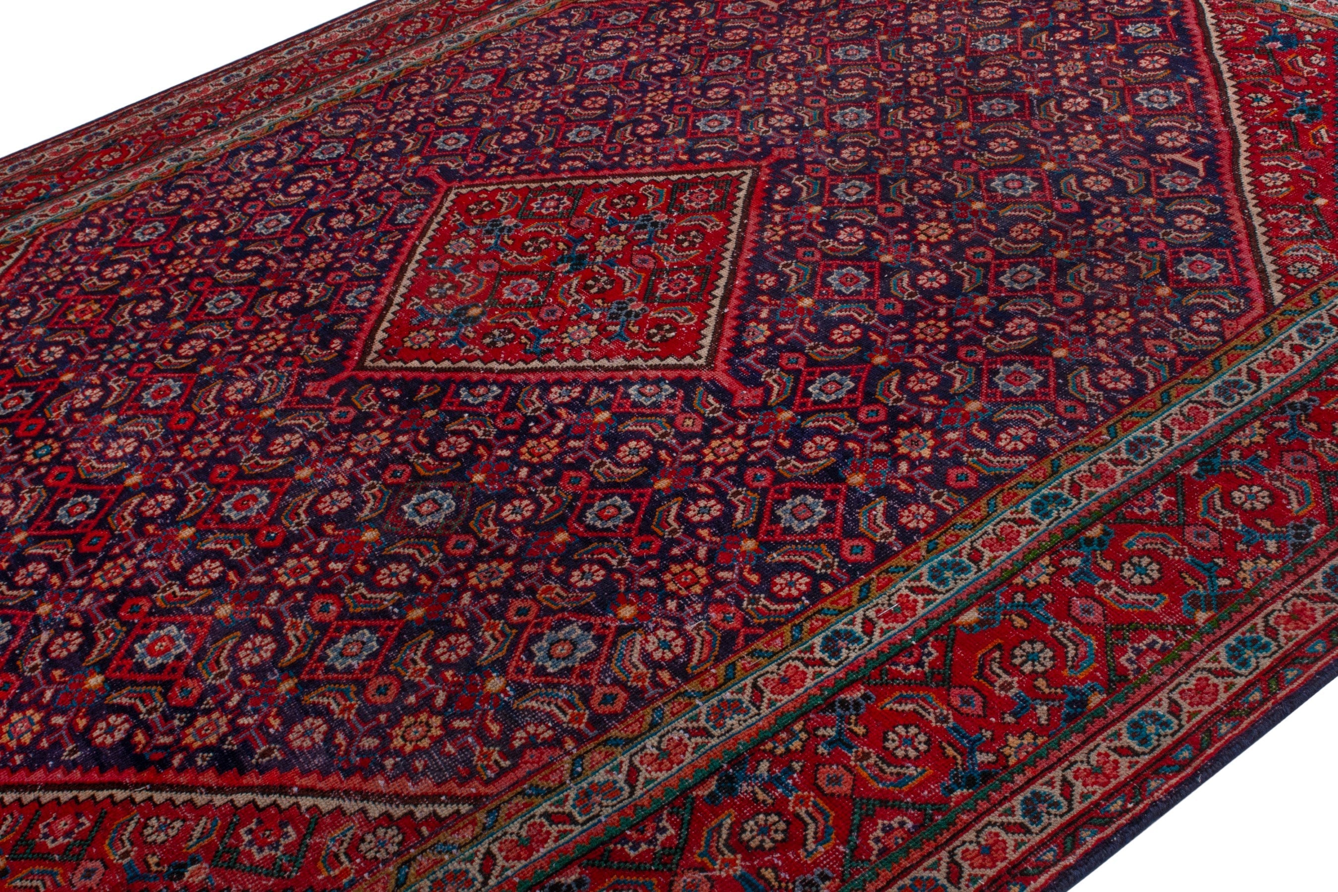 Persian Mahal oversized rug in deep red and burgundy, view 4 of 21