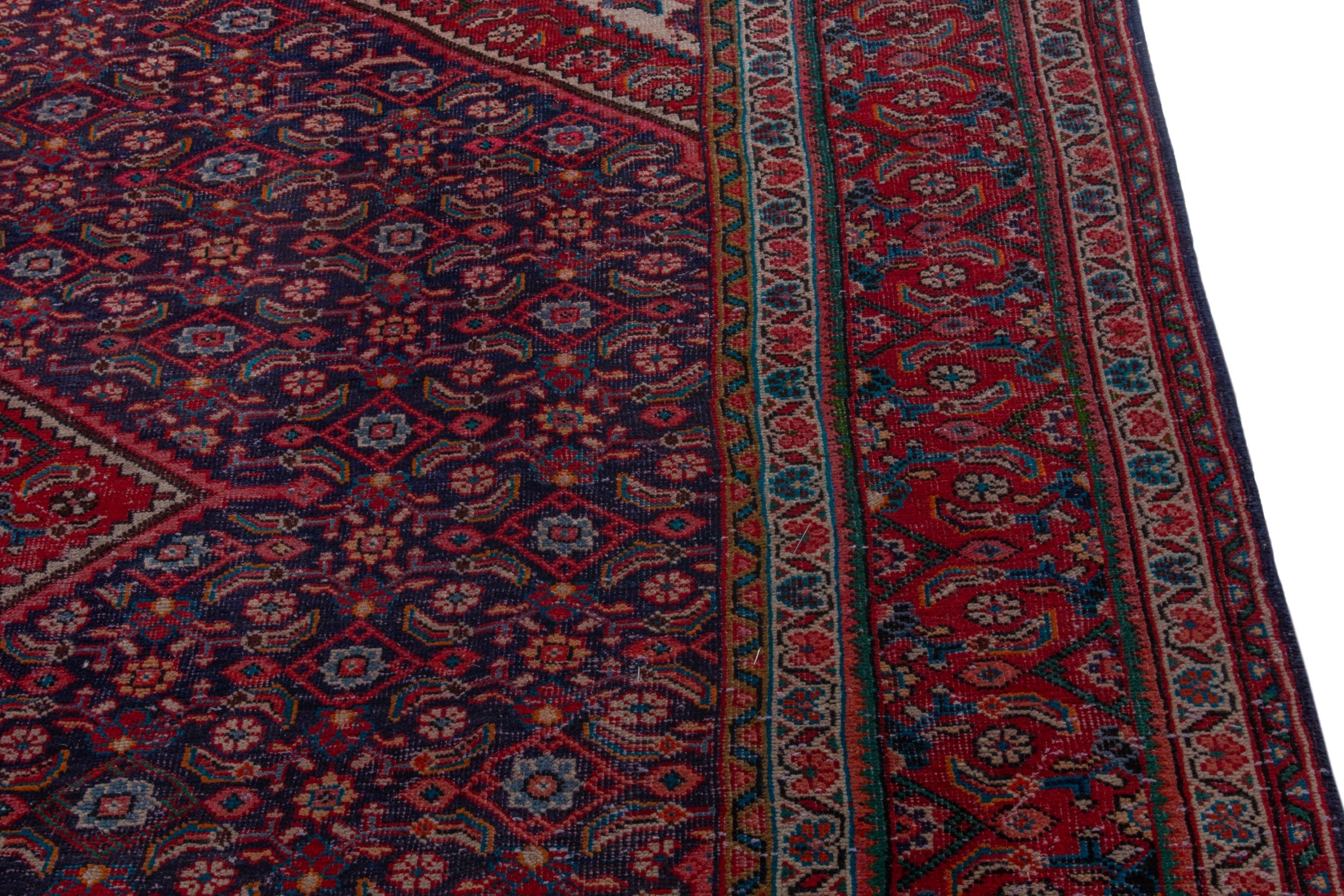 Persian Mahal oversized rug in deep red and burgundy, view 6 of 21