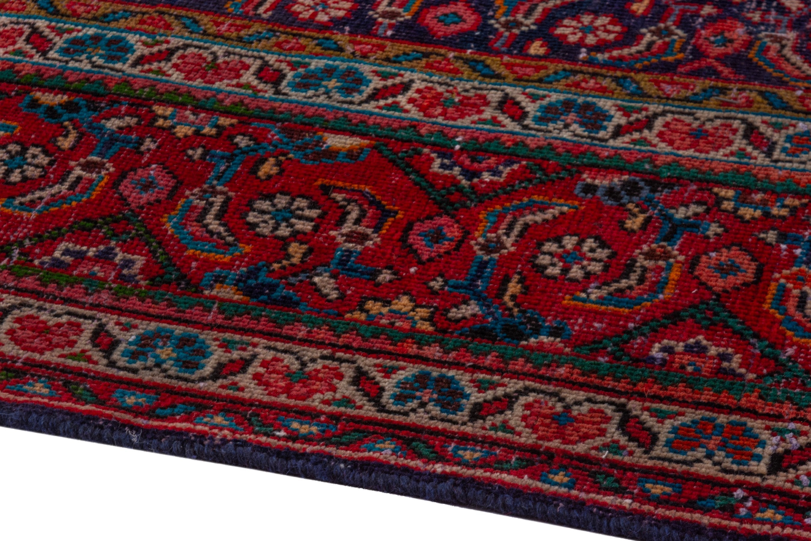 Persian Mahal oversized rug in deep red and burgundy, view 7 of 21