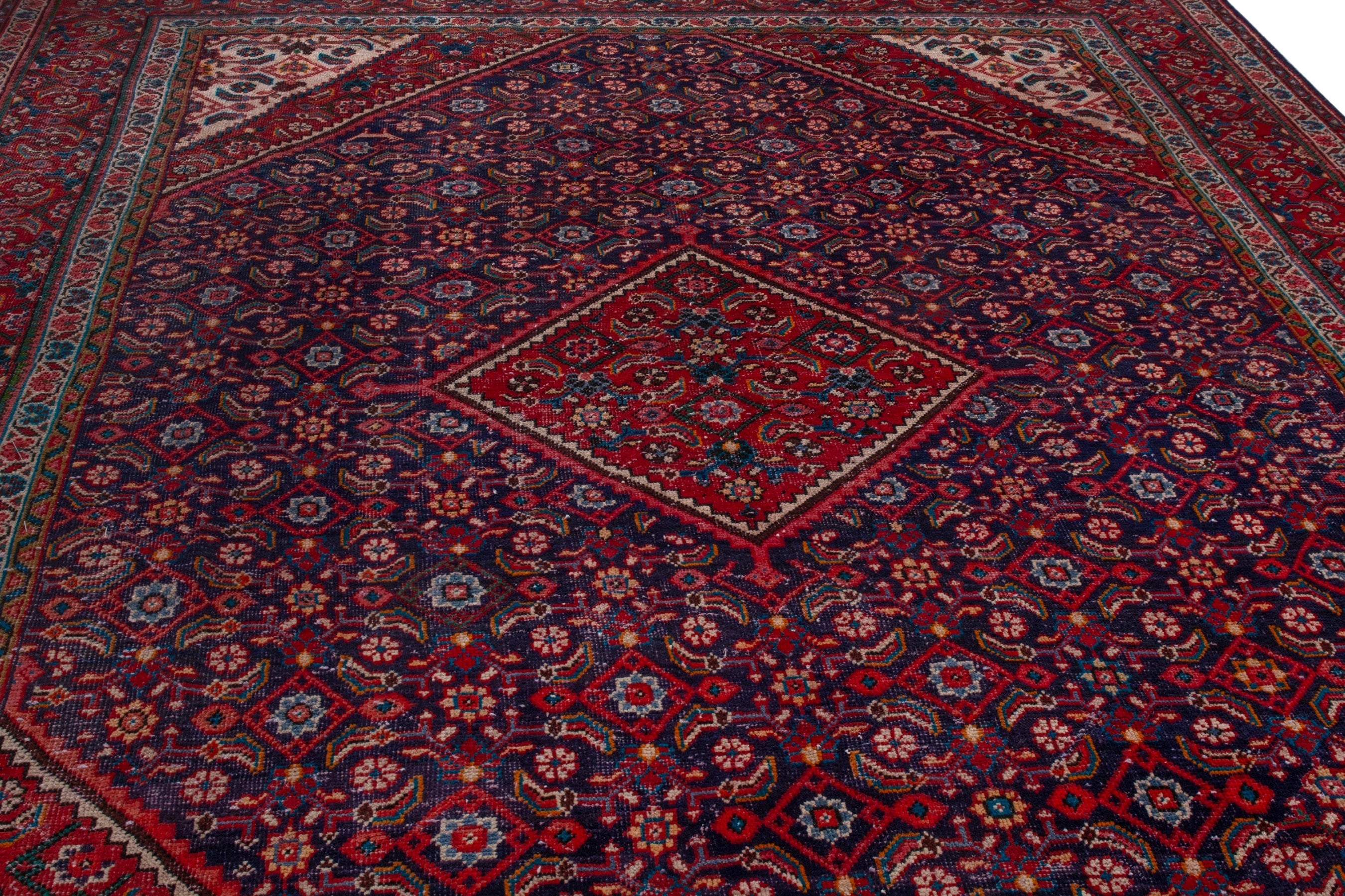 Persian Mahal oversized rug in deep red and burgundy, view 10 of 21