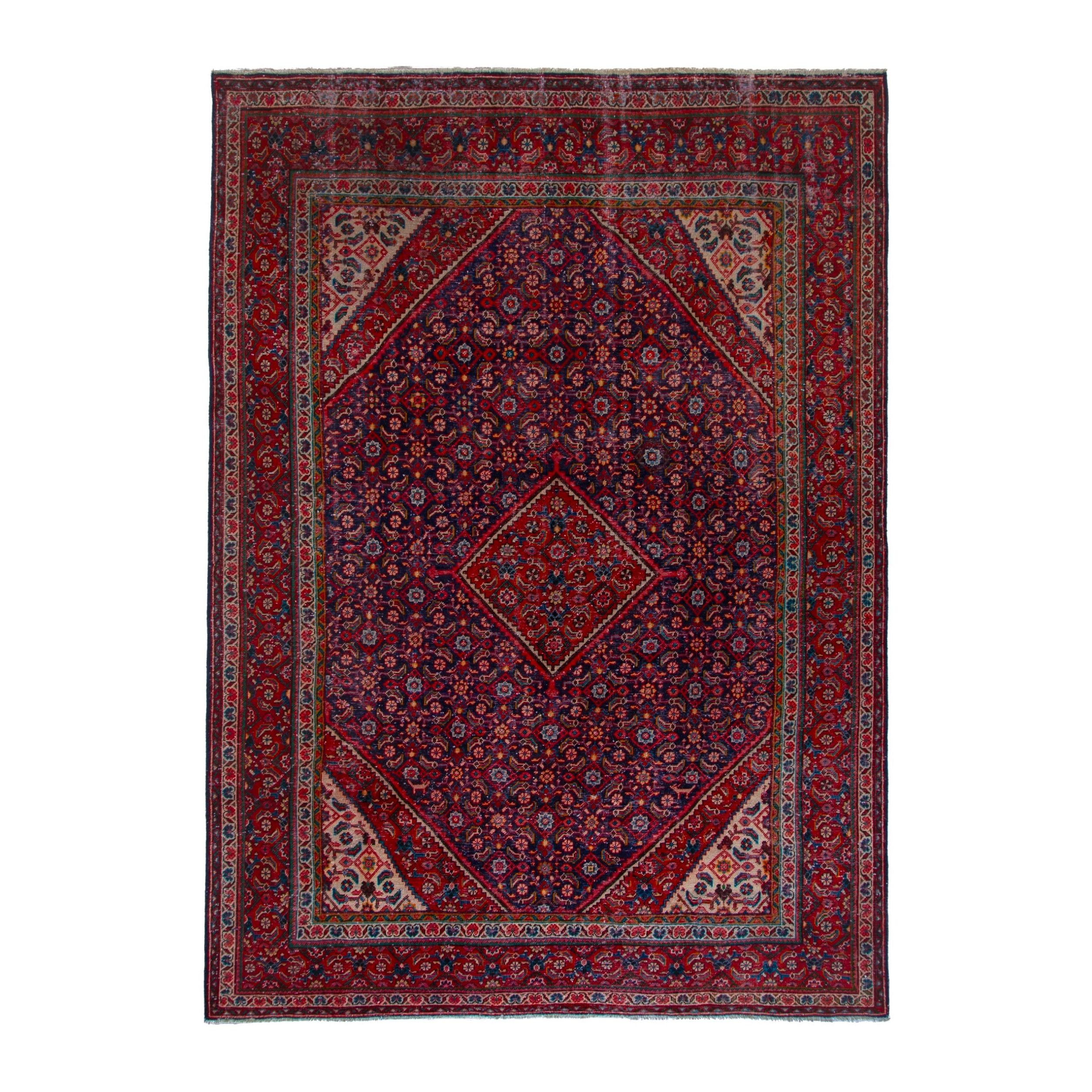 Persian Mahal oversized rug in deep red and burgundy, 9'6" x 13'3"