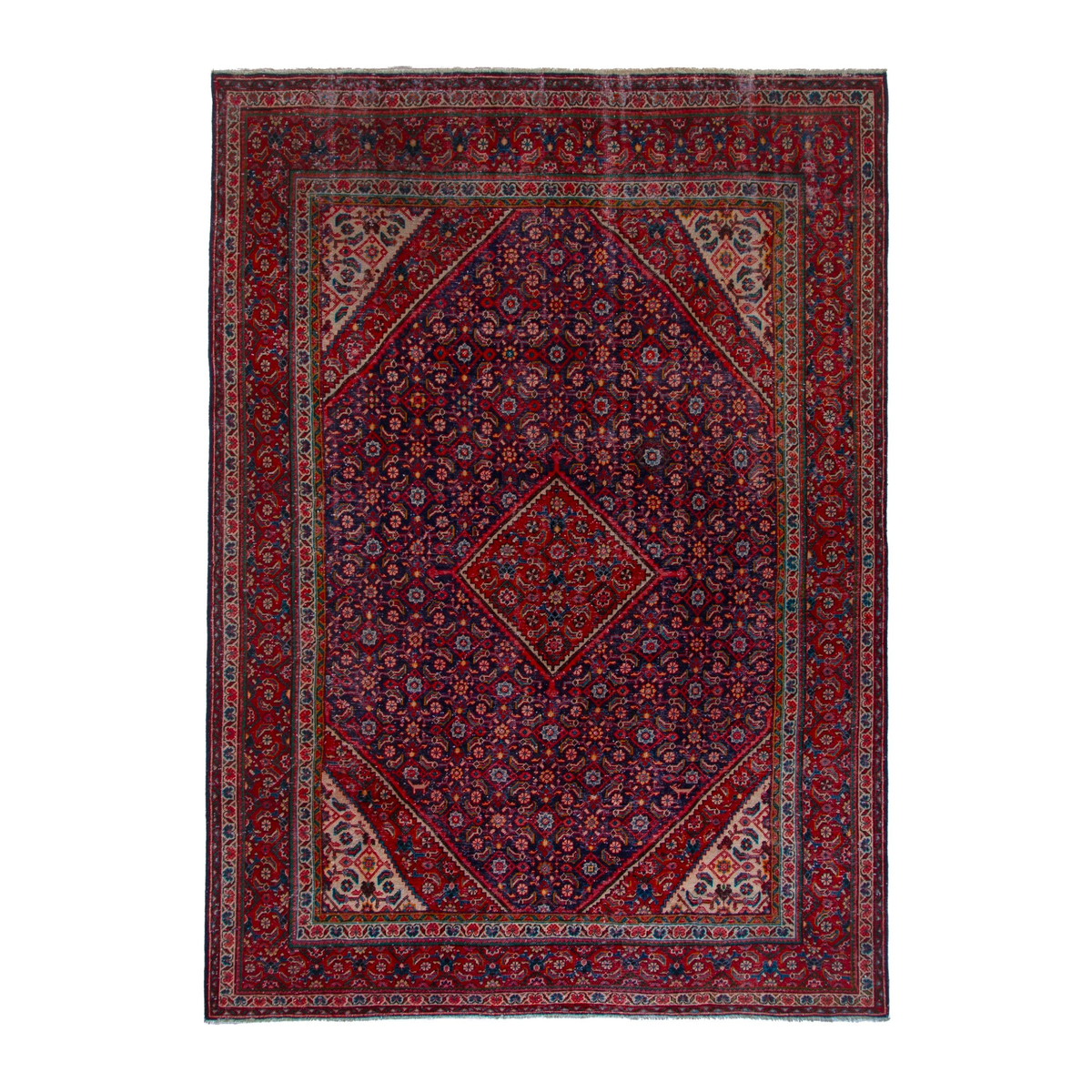 Persian Mahal oversized rug in deep red and burgundy, 9'6" x 13'3"