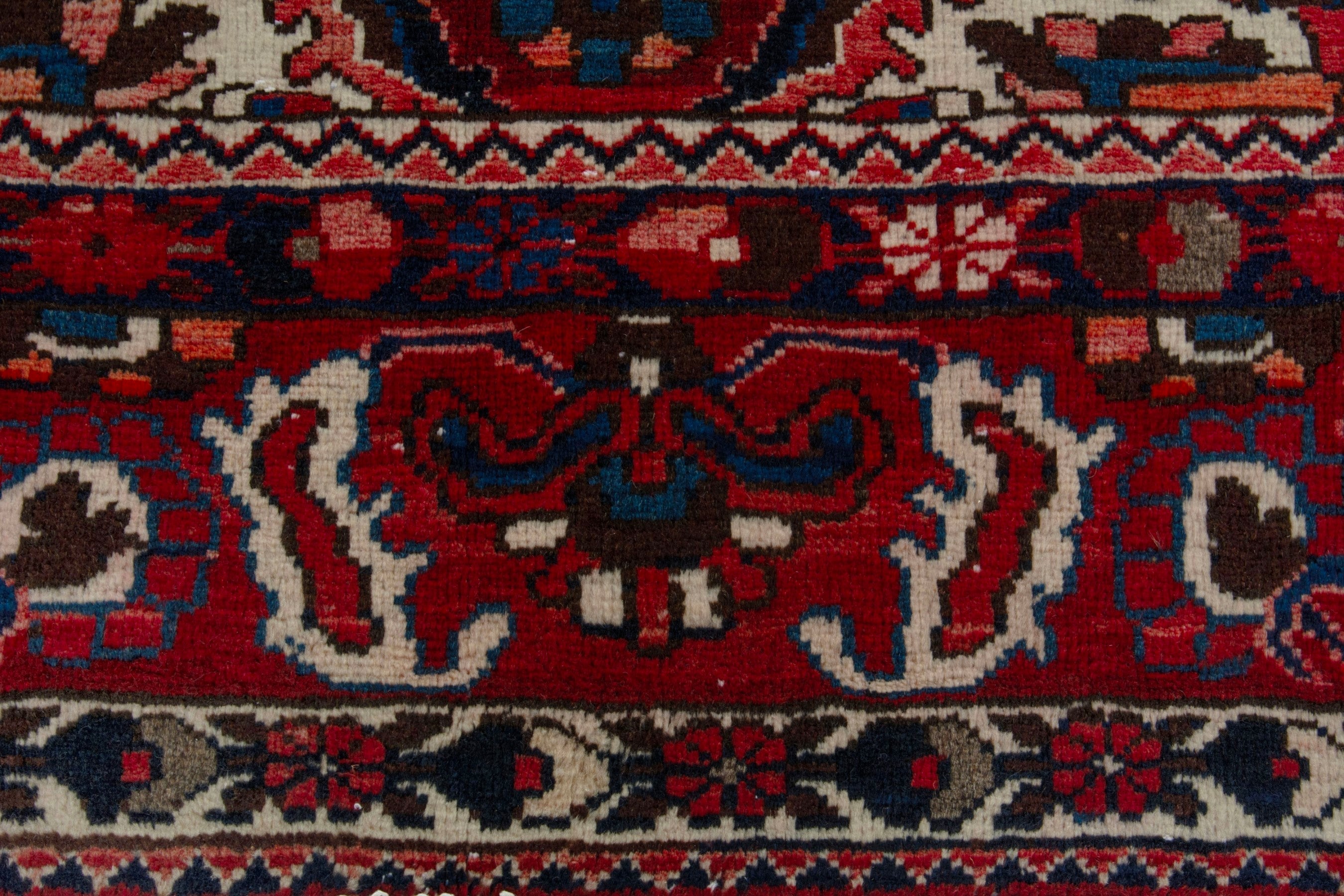Persian Bakhtiari area rug in deep red and burgundy, view 11 of 19