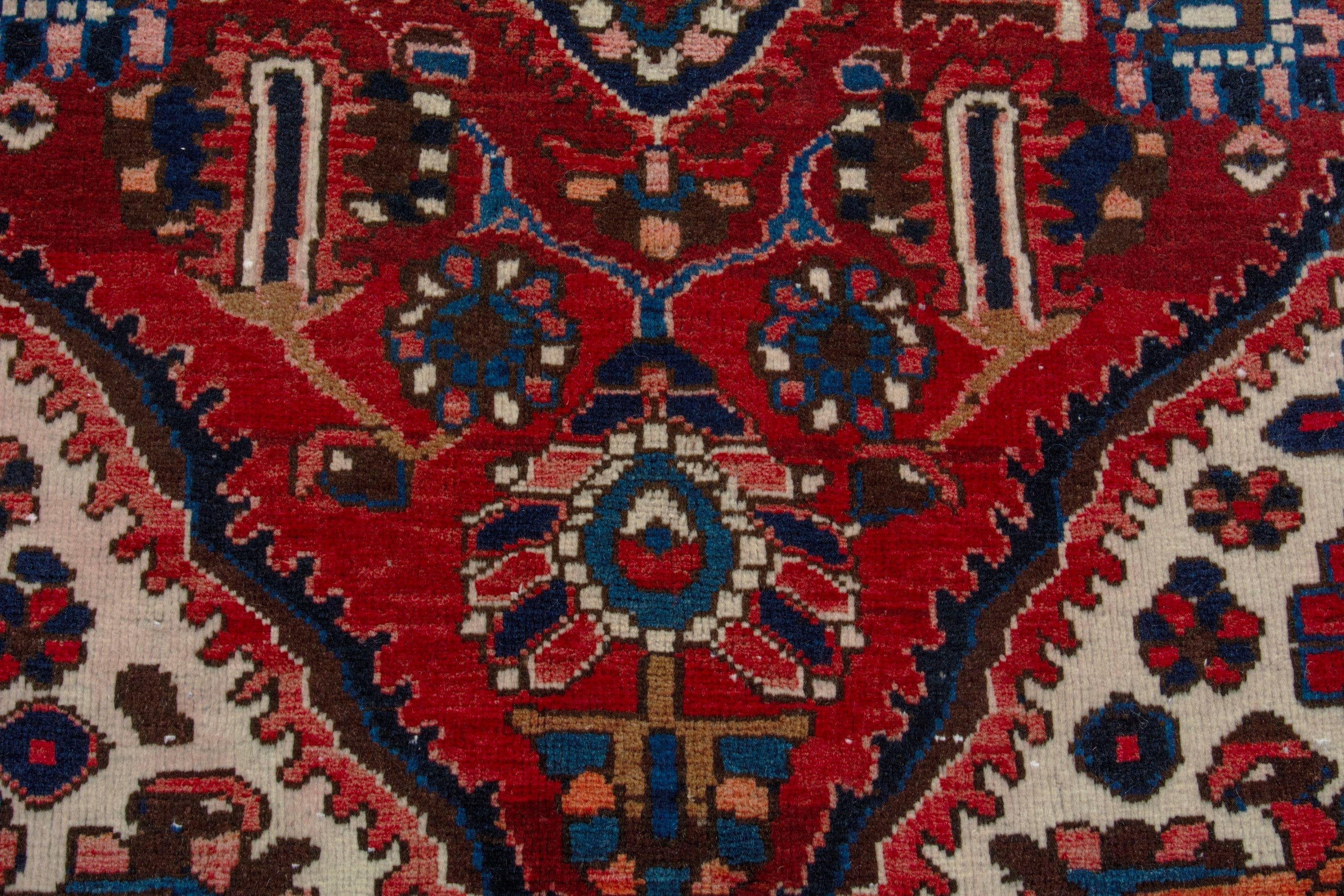 Persian Bakhtiari area rug in deep red and burgundy, view 12 of 19