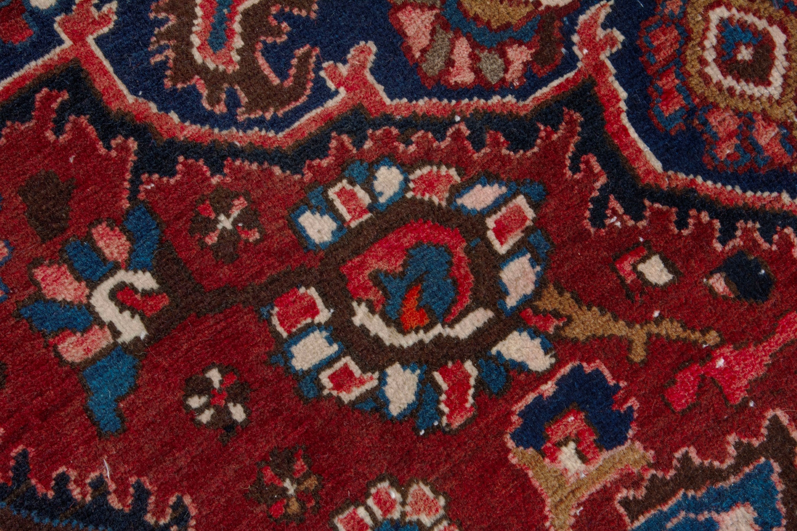Persian Bakhtiari area rug in deep red and burgundy, view 14 of 19