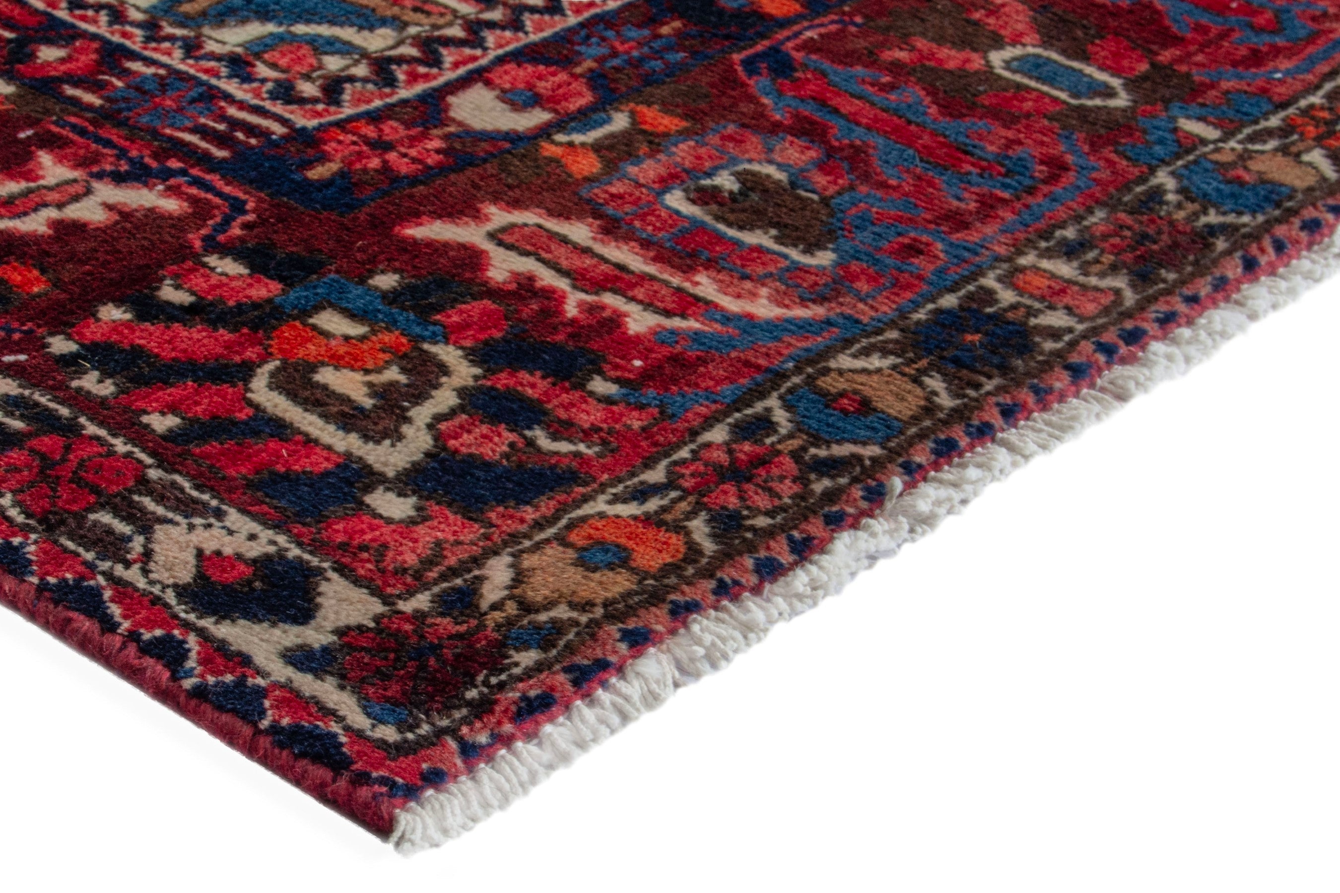 Persian Bakhtiari area rug in deep red and burgundy, view 5 of 19