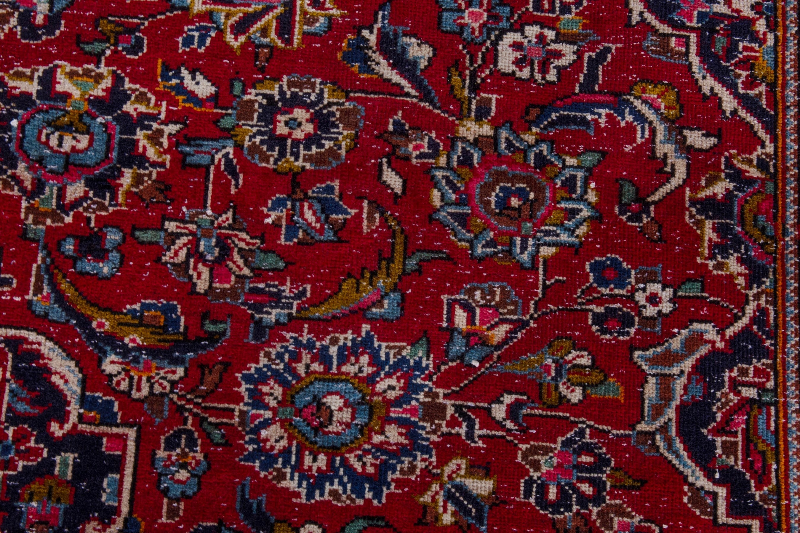 Persian Kashan oversized rug in burgundy and dark brown, view 14 of 25