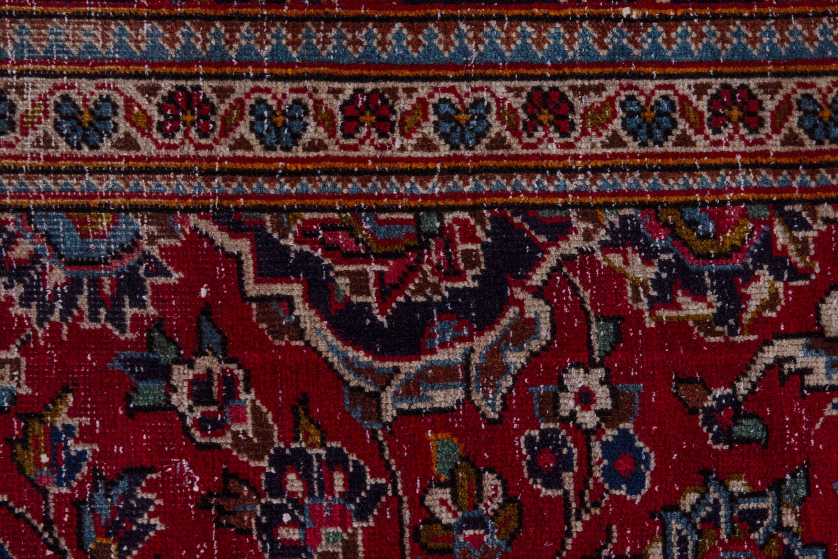 Persian Kashan oversized rug in burgundy and dark brown, view 16 of 25
