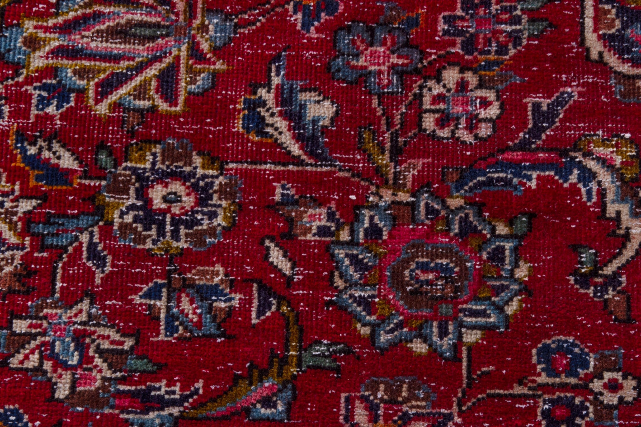 Persian Kashan oversized rug in burgundy and dark brown, view 18 of 25