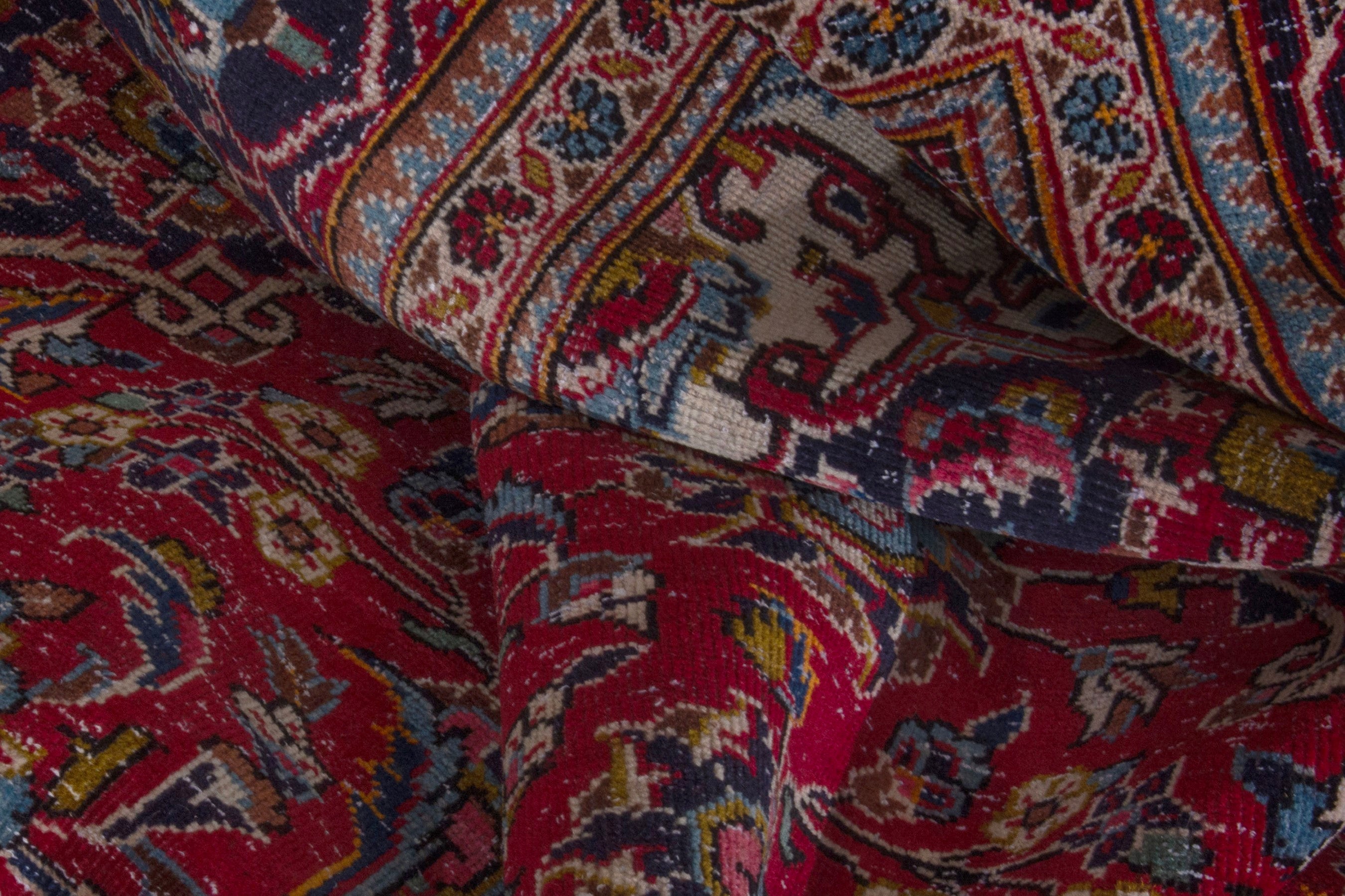 Persian Kashan oversized rug in burgundy and dark brown, view 21 of 25