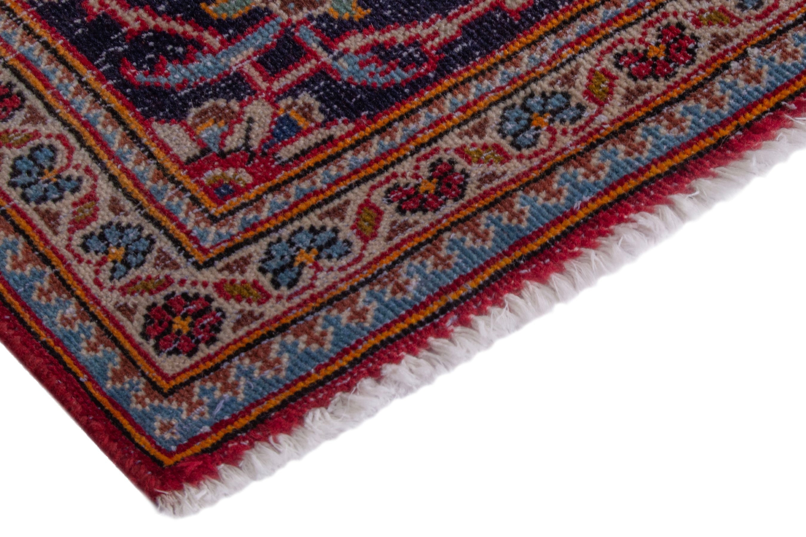 Persian Kashan oversized rug in burgundy and dark brown, view 5 of 25